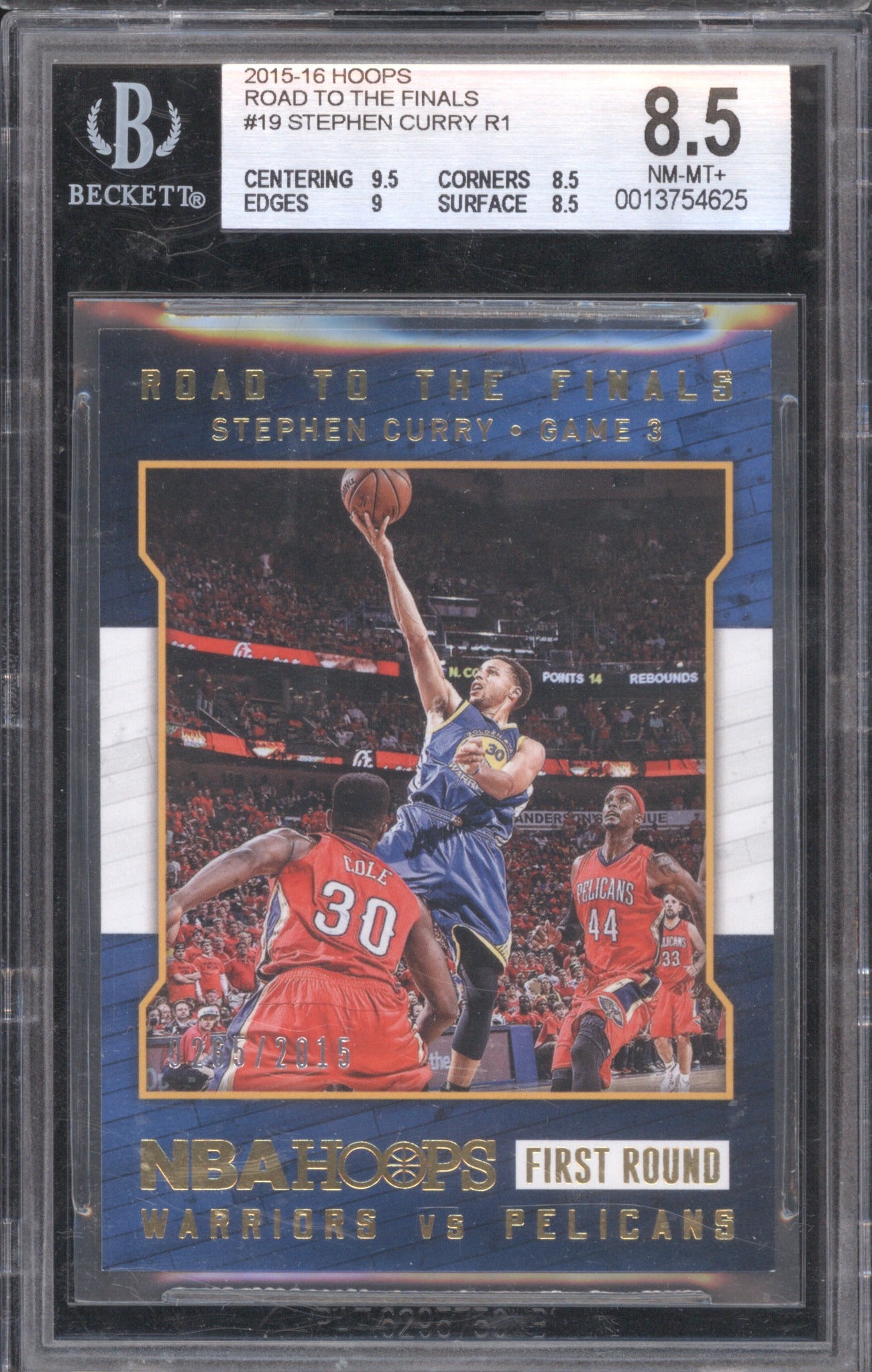 Stephen Curry 2015 Panini NBA Hoops #19 Road to the Finals /2015 BGS 8.5