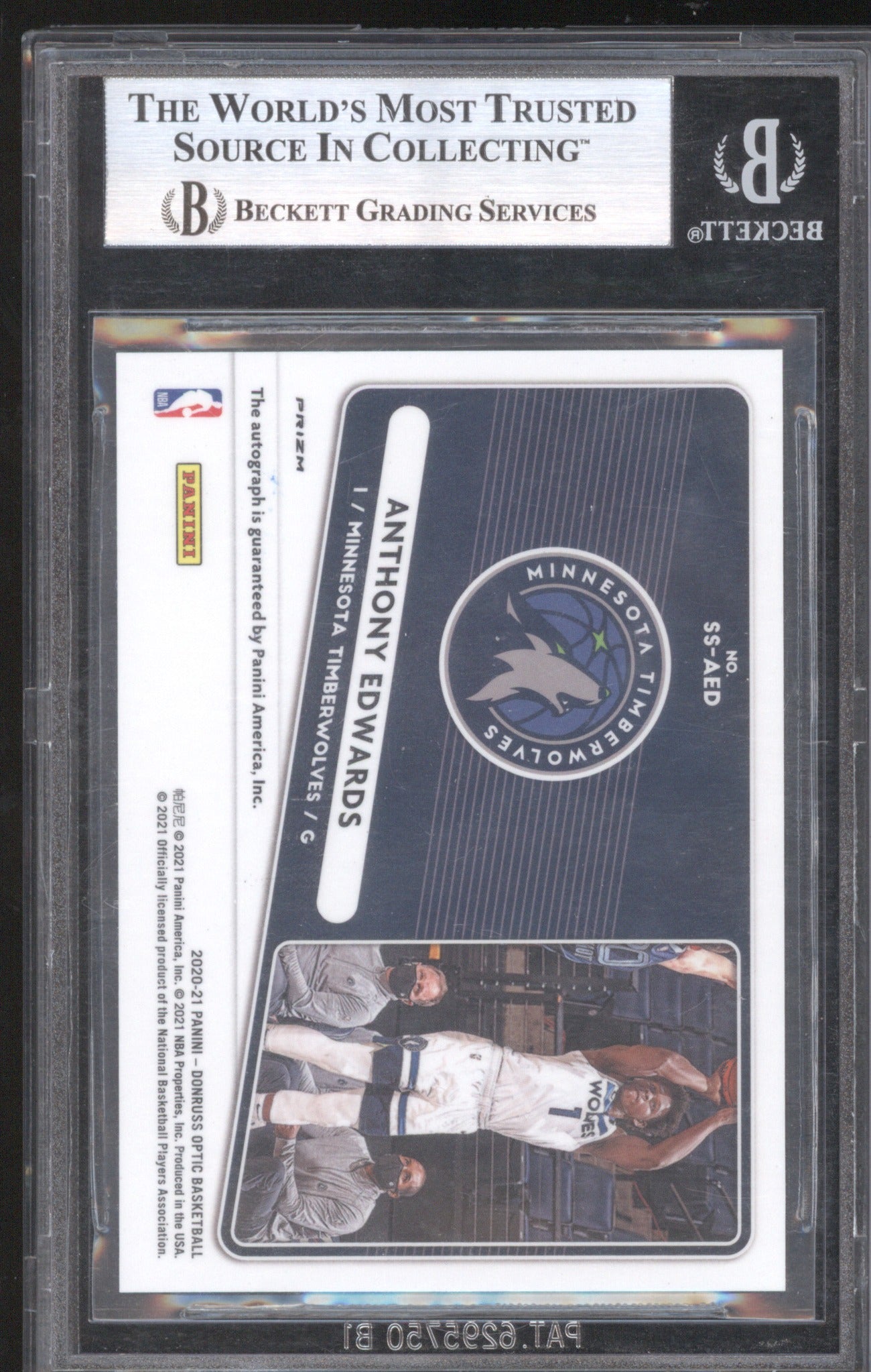 Anthony Edwards 2020 Donruss Optic #51 Signature Series Auto RC BGS 9 Purple