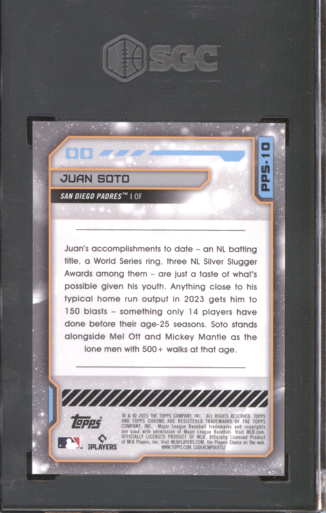 Juan Soto 2023 Topps Cosmic Chrome #PPS-10 Planetary Pursuit The Sun SGC 10