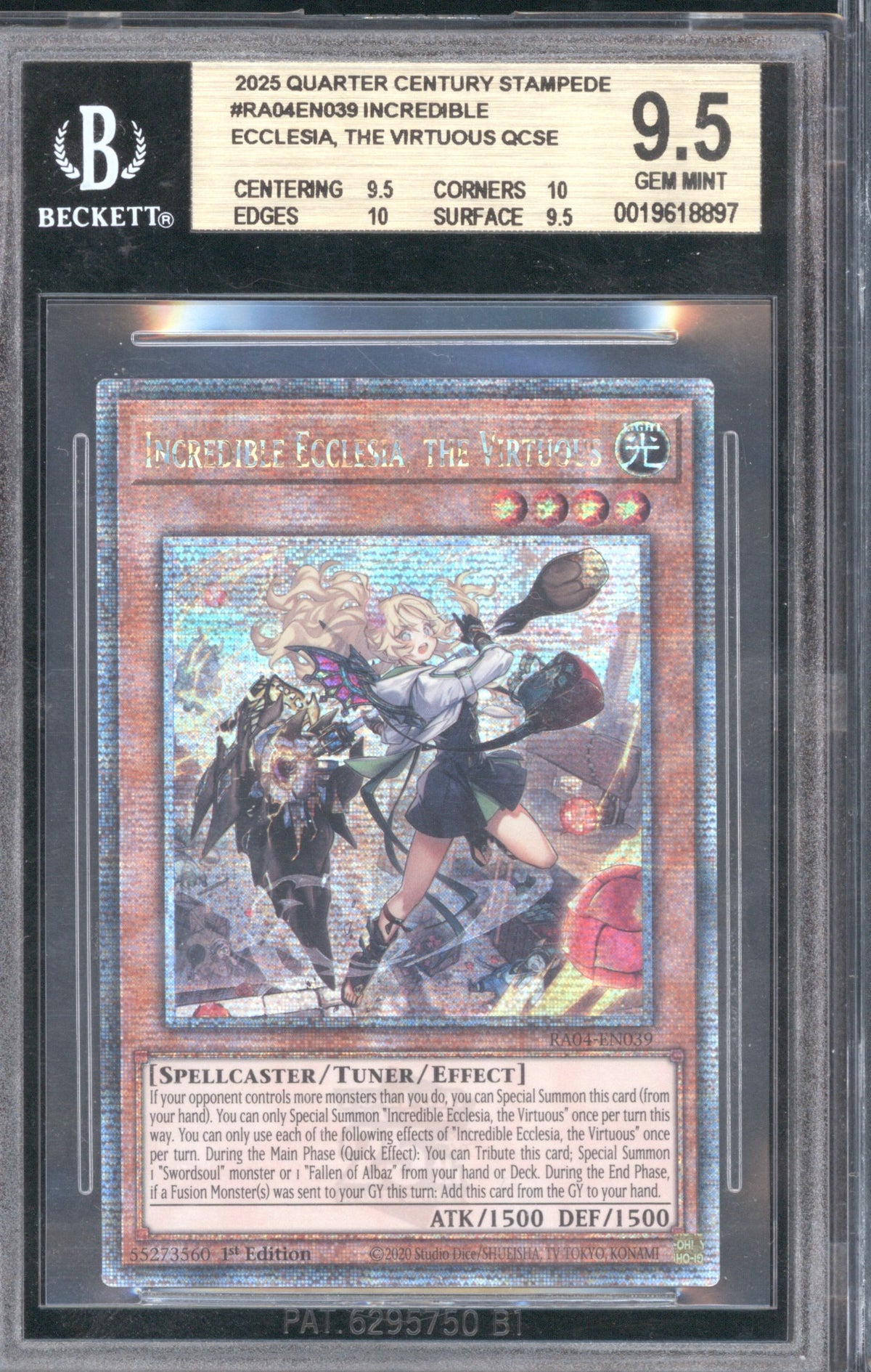 Incredible Ecclesia, the Virtuous 2025 Konami QCSE #RA04-EN039 BGS 9.5 Starlight