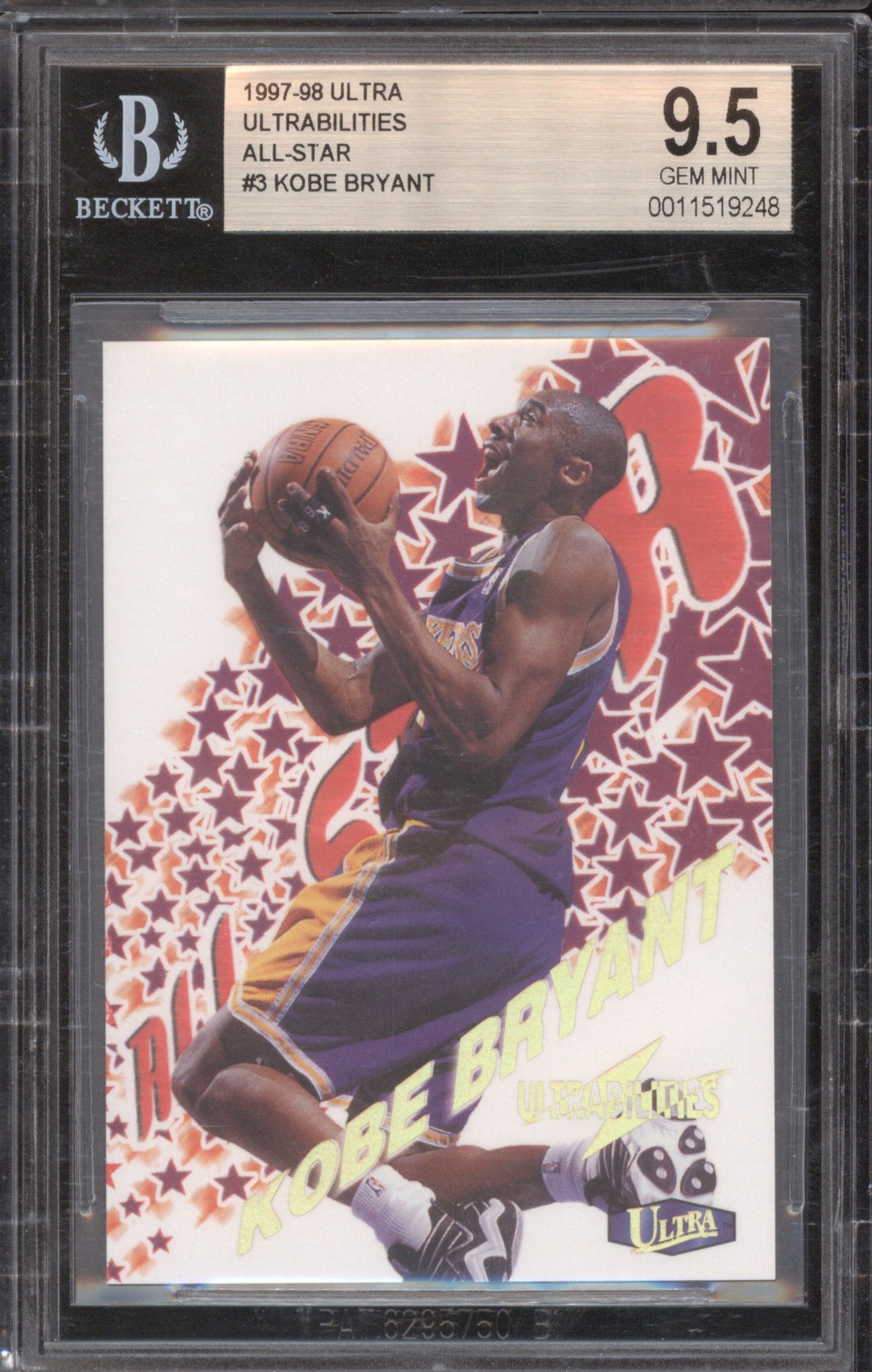 Kobe Bryant 1997 Fleer Ultrabilities All Star 3 BGS 9.5