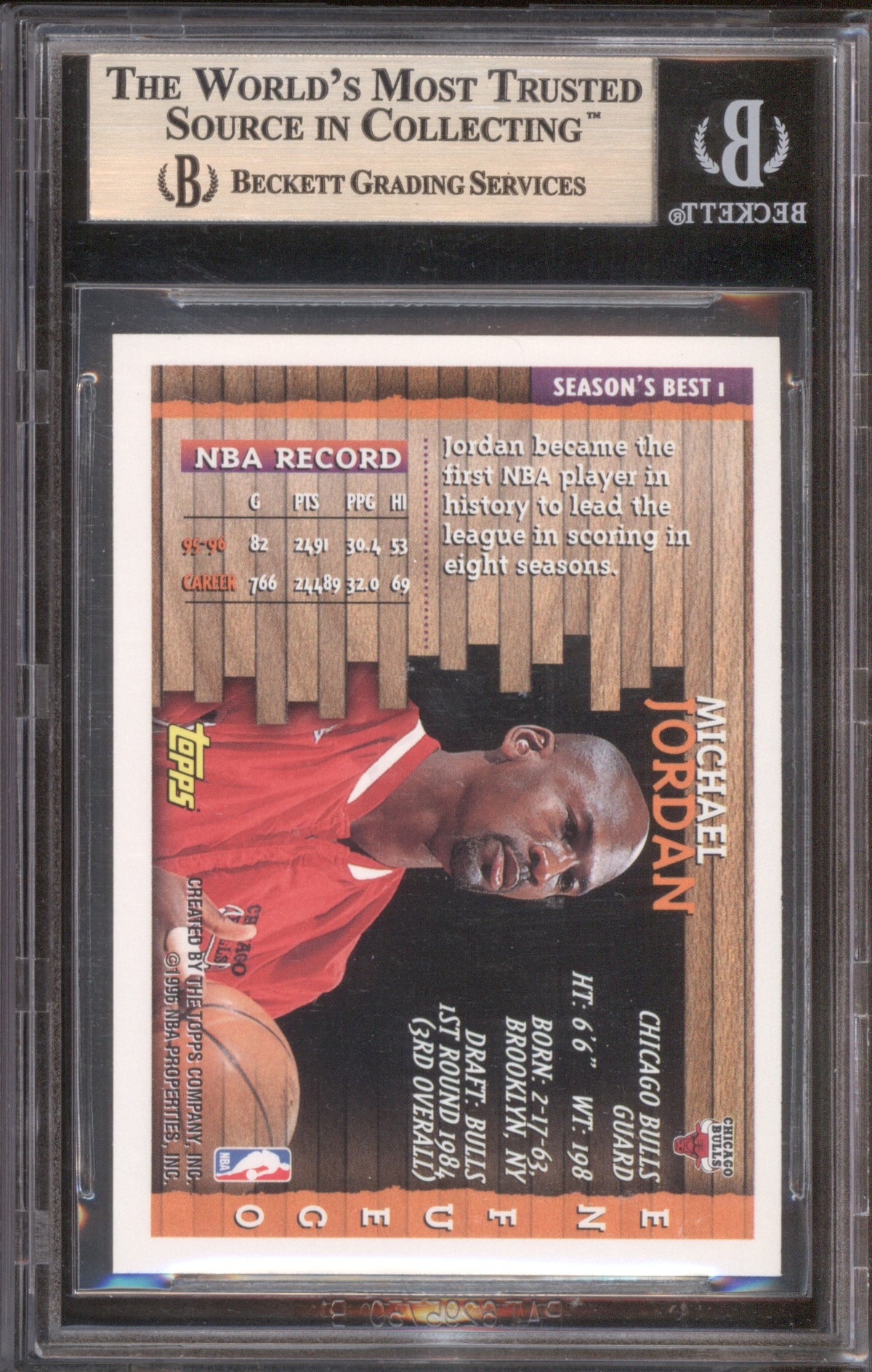Michael Jordan 1996-97 Topps Season Best SB1 En Fuego BGS 9.5