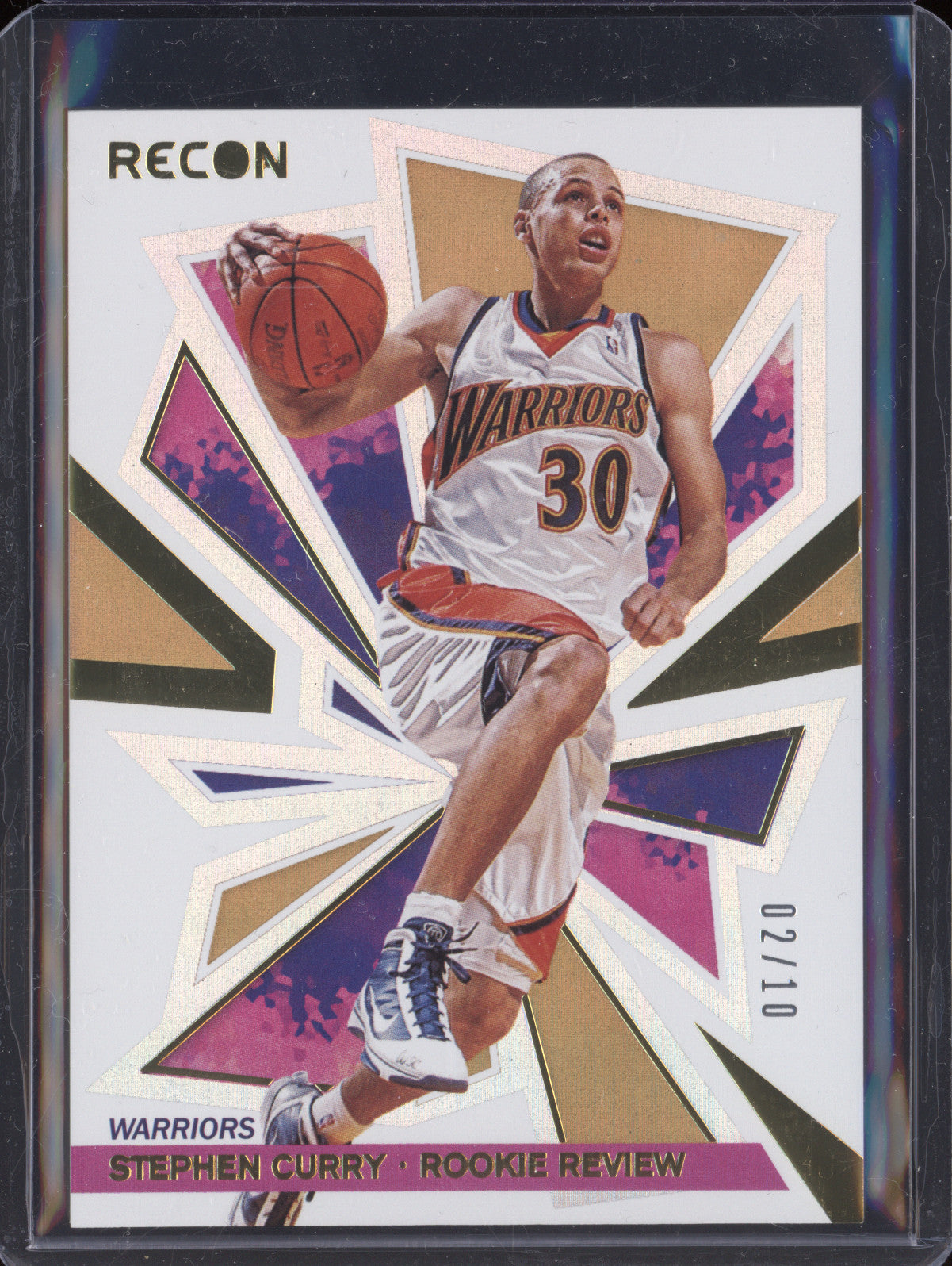 Stephen Curry 2020-21 Panini Recon 21 Rookie Review Gold 2/10