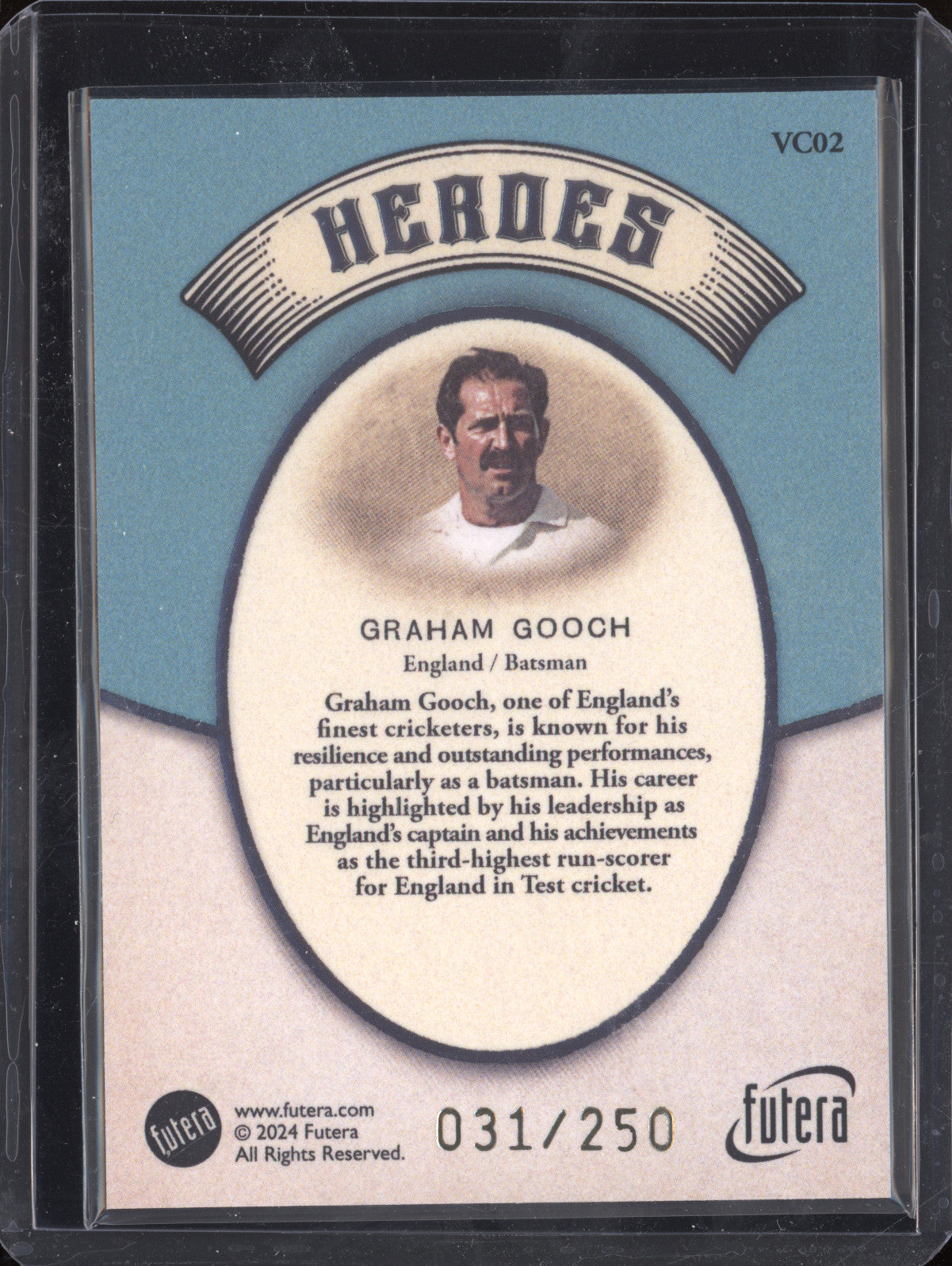 Graham Gooch 2024 Futera Vintage Cricket VC02 Heroes 31/250