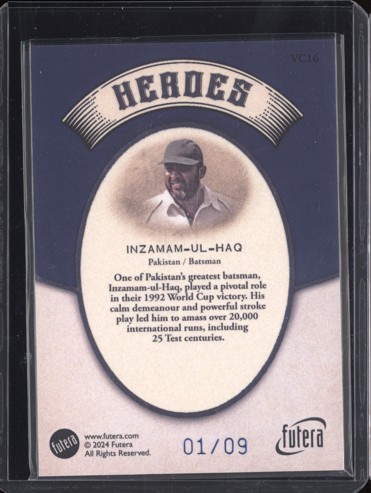 Inzamam-Ul-Haq 2024 Futera Vintage Cricket VC16 Heroes 1/9