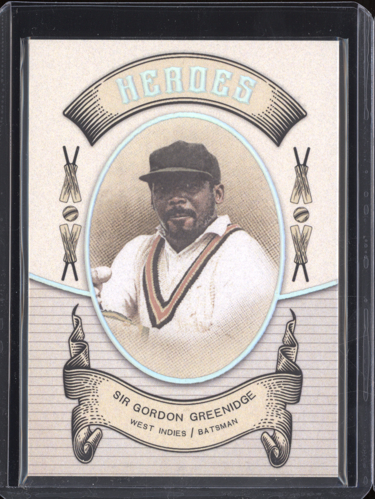 Sir Gordan Greenidge 2024 Futera Vintage Cricket VC13 Heroes 1/1