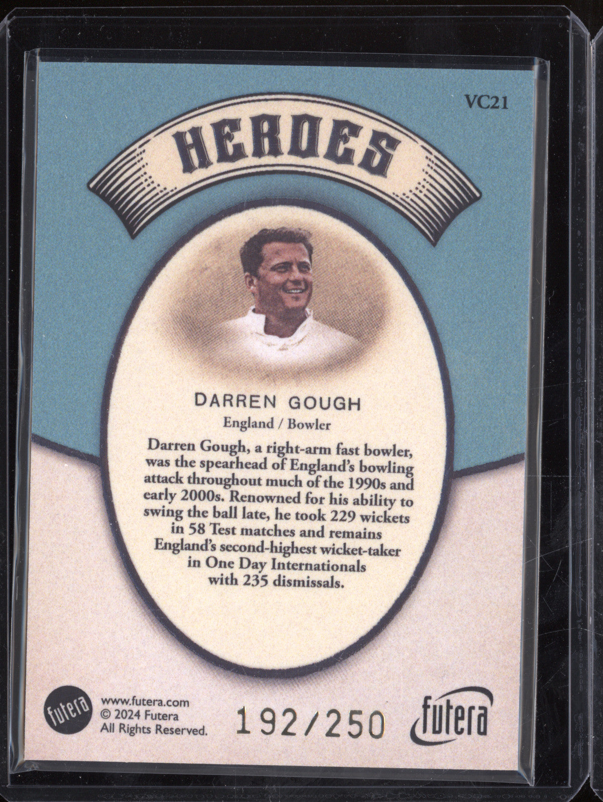 Darren Gough 2024 Futera Vintage Cricket VC21 Heroes 192/250
