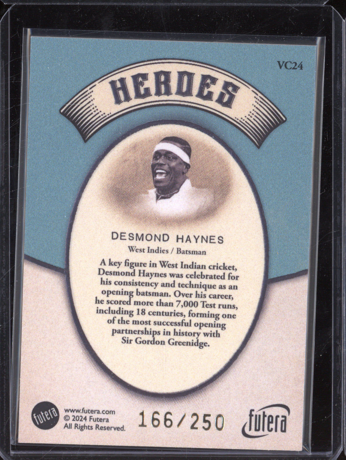 Desmond Haynes 2024 Futera Vintage Cricket VC24 Heroes 166/250