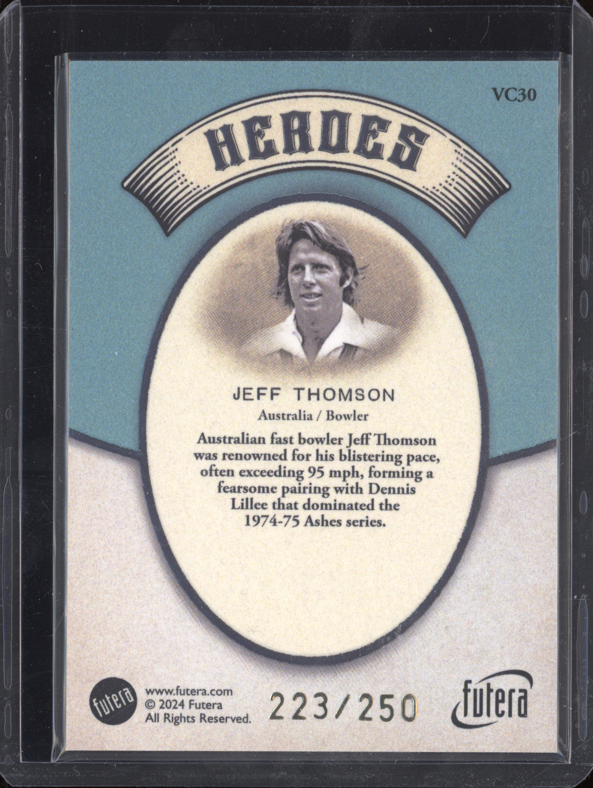 Jeff Thomson 2024 Futera Vintage Cricket VC30 Heroes 223/250