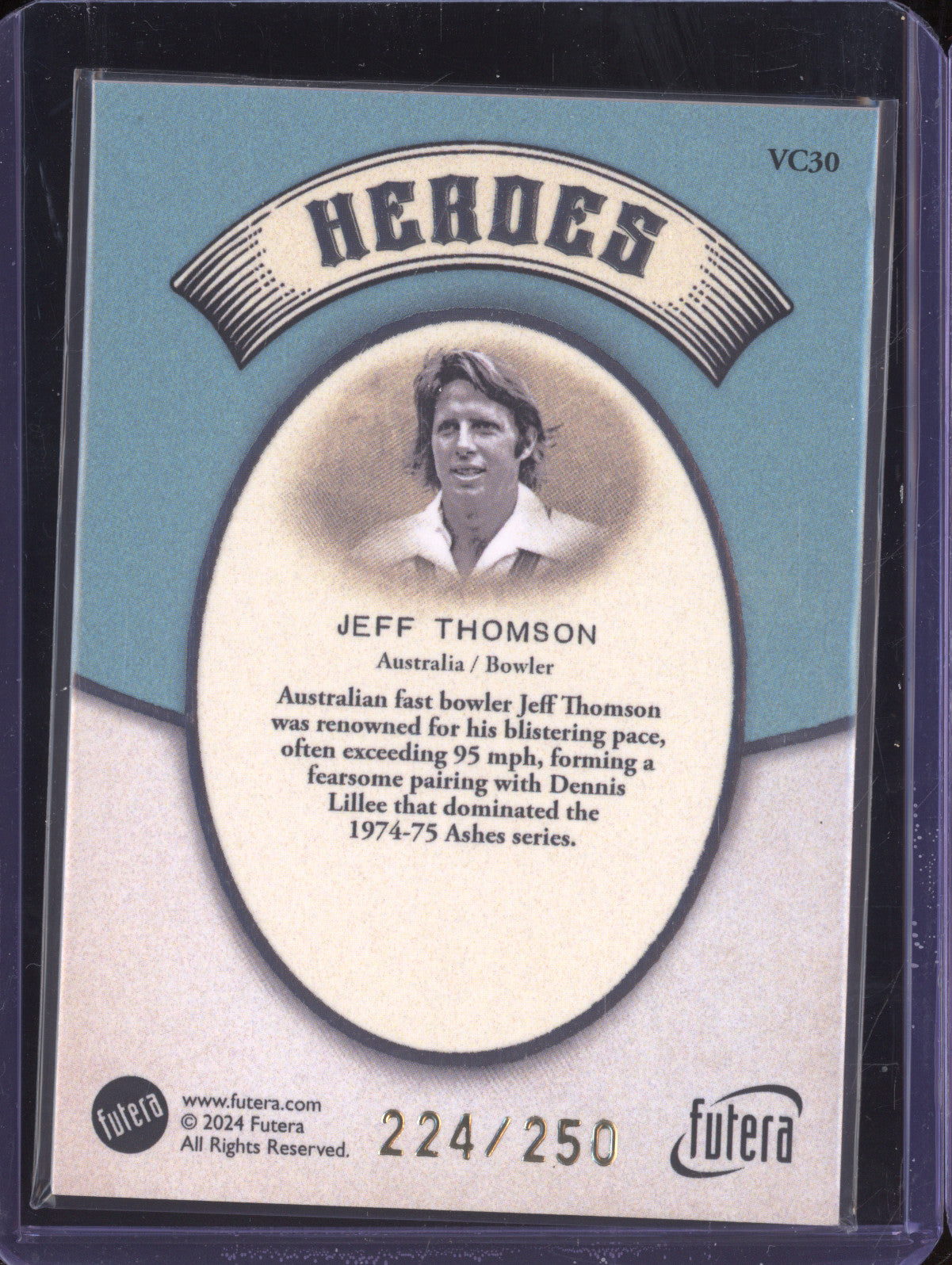 Jeff Thomson 2024 Futera Vintage Cricket VC30 Heroes 224/250