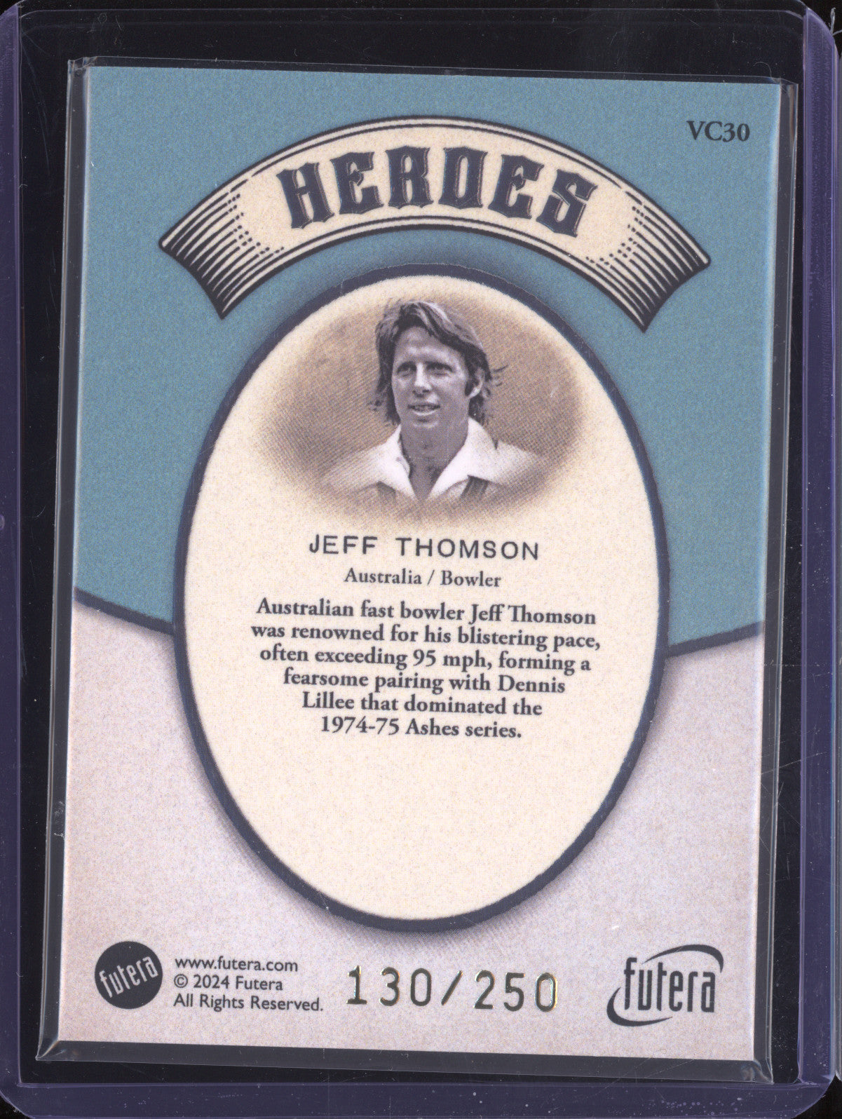 Jeff Thomson 2024 Futera Vintage Cricket VC30 Heroes 130/250