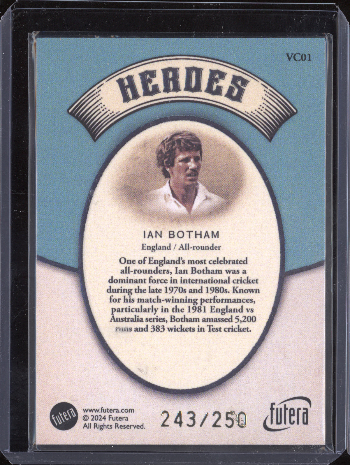 Ian Botham 2024 Futera Vintage Cricket VC01 Heroes 243/250