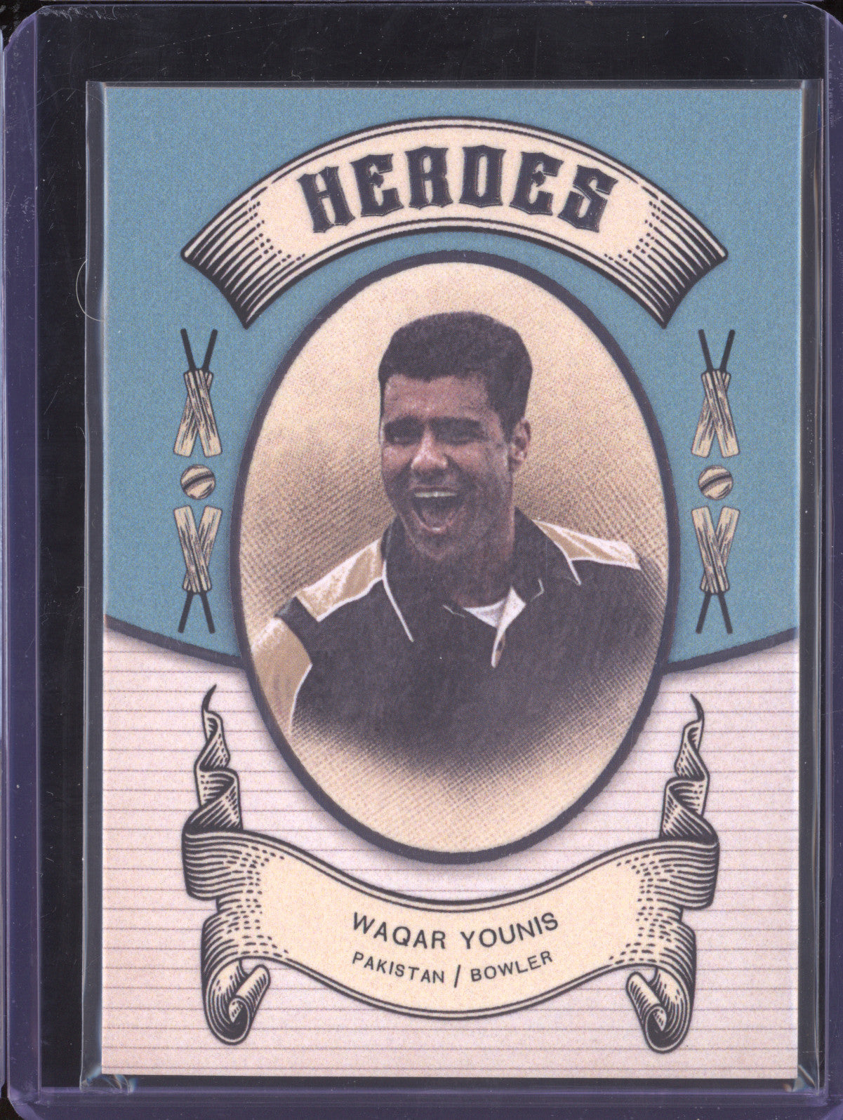 Waqar Young 2024 Futera Vintage Cricket VC11 Heroes 3/250