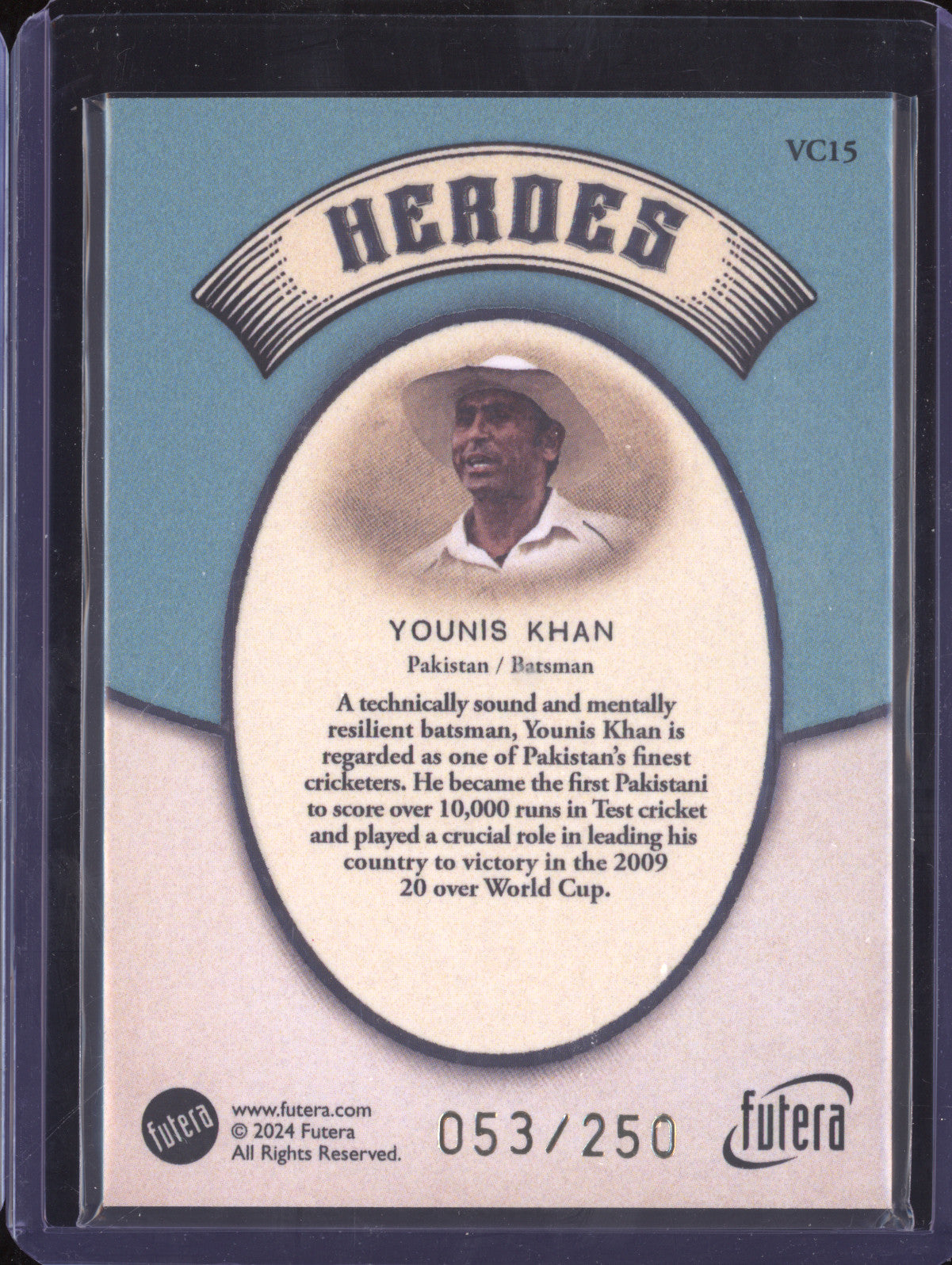 Younis Khan 2024 Futera Vintage Cricket VC15 Heroes 53/250