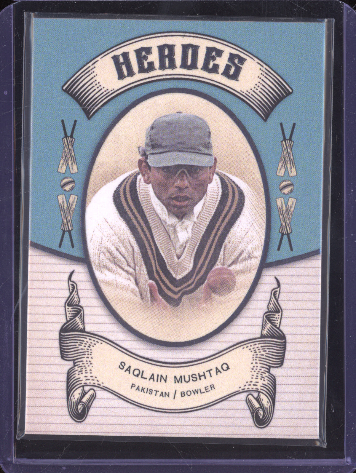 Saqlain Mushtaq 2024 Futera Vintage Cricket VC25 Heroes 237/250