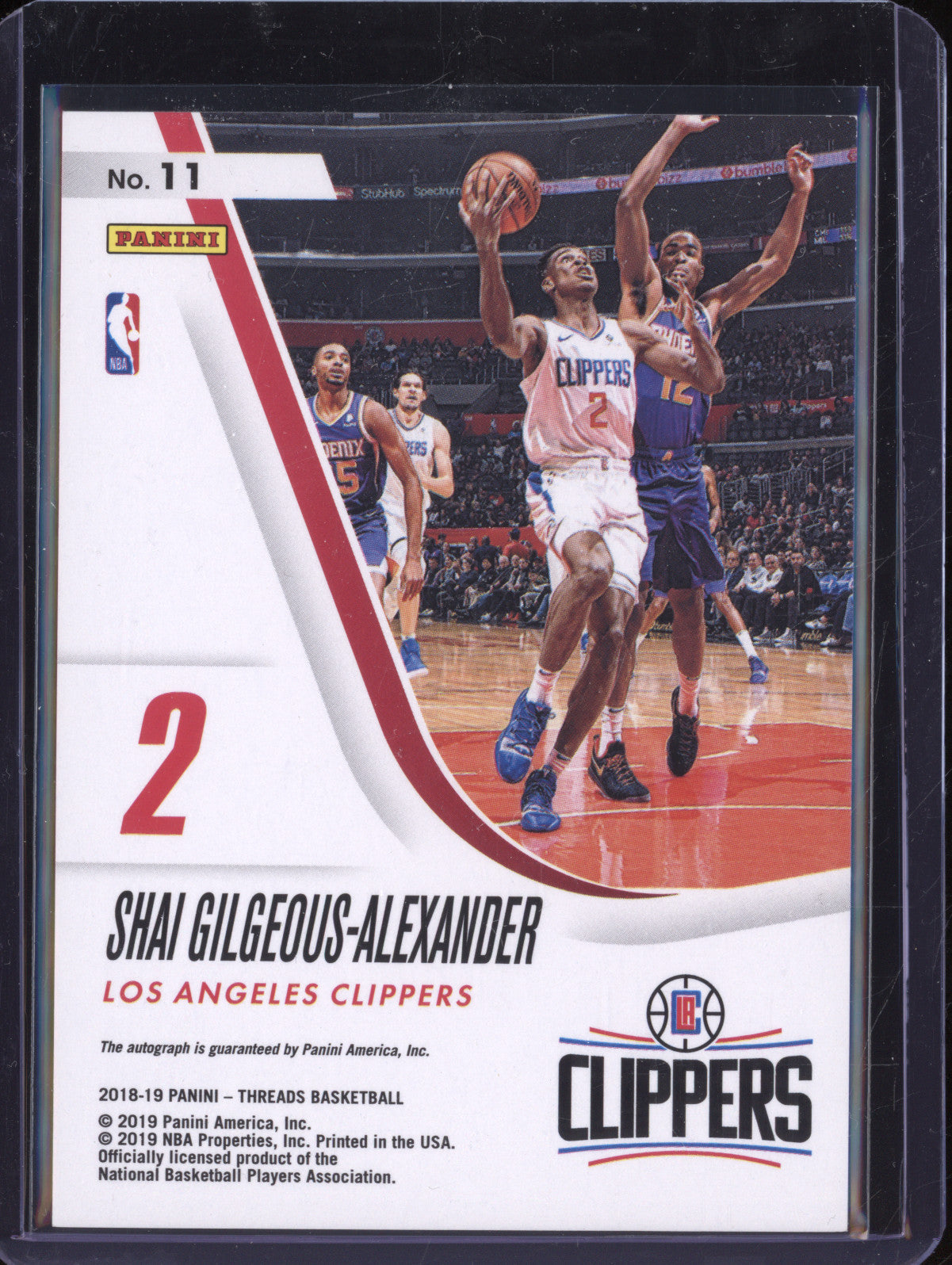 Shai Gilgeous-Alexander 2018-19 Panini Threads 11 Rookie Auto Premium RC 97/105