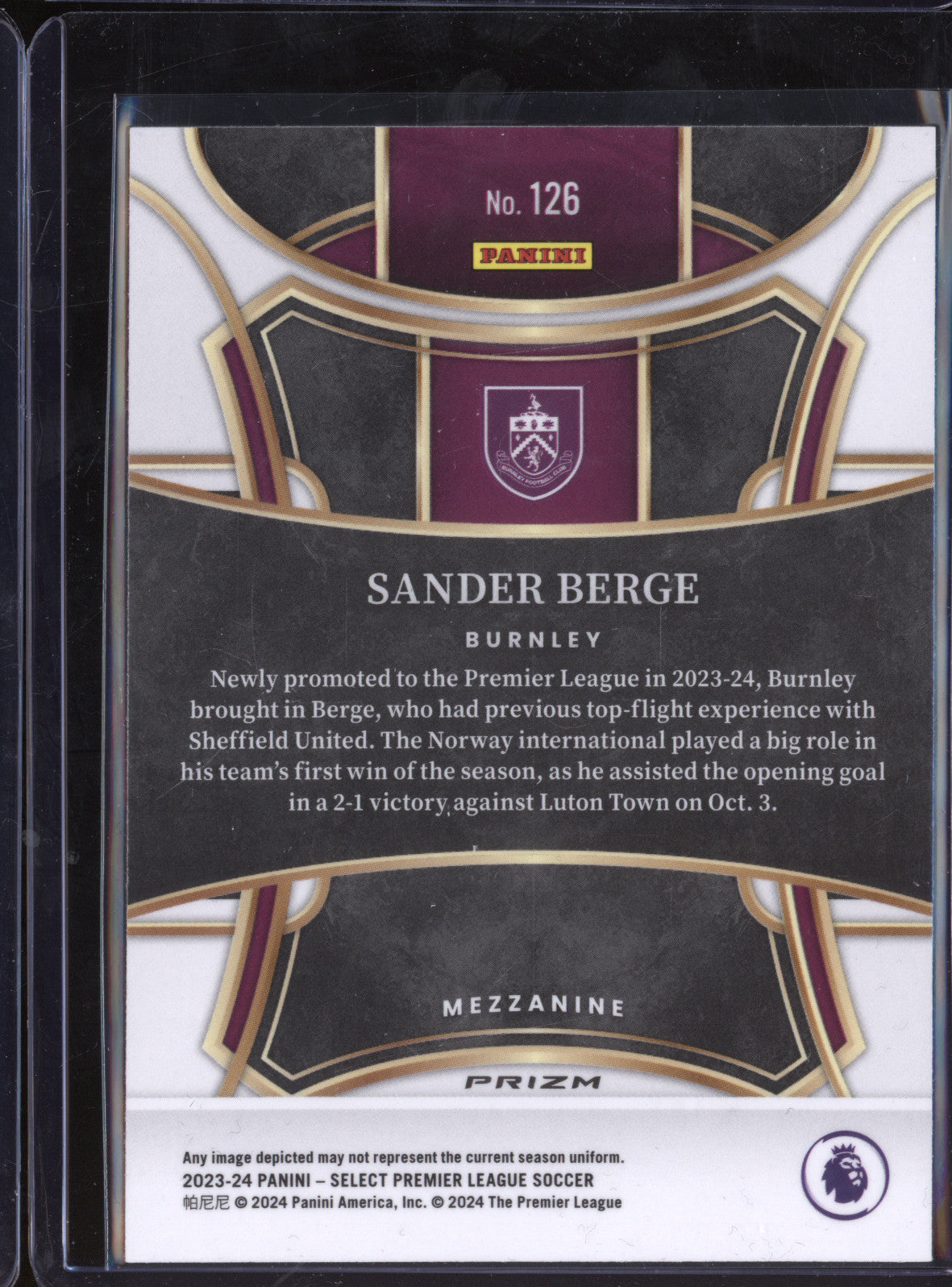 Sander Berge 2023-24 Panini Select 126 Red