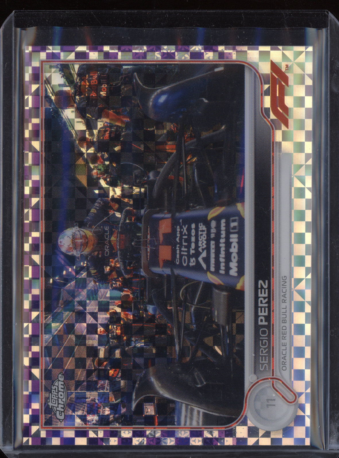 Sergio Perez 2022 Topps Chrome F1 23 Purple Checker Flag 191/199