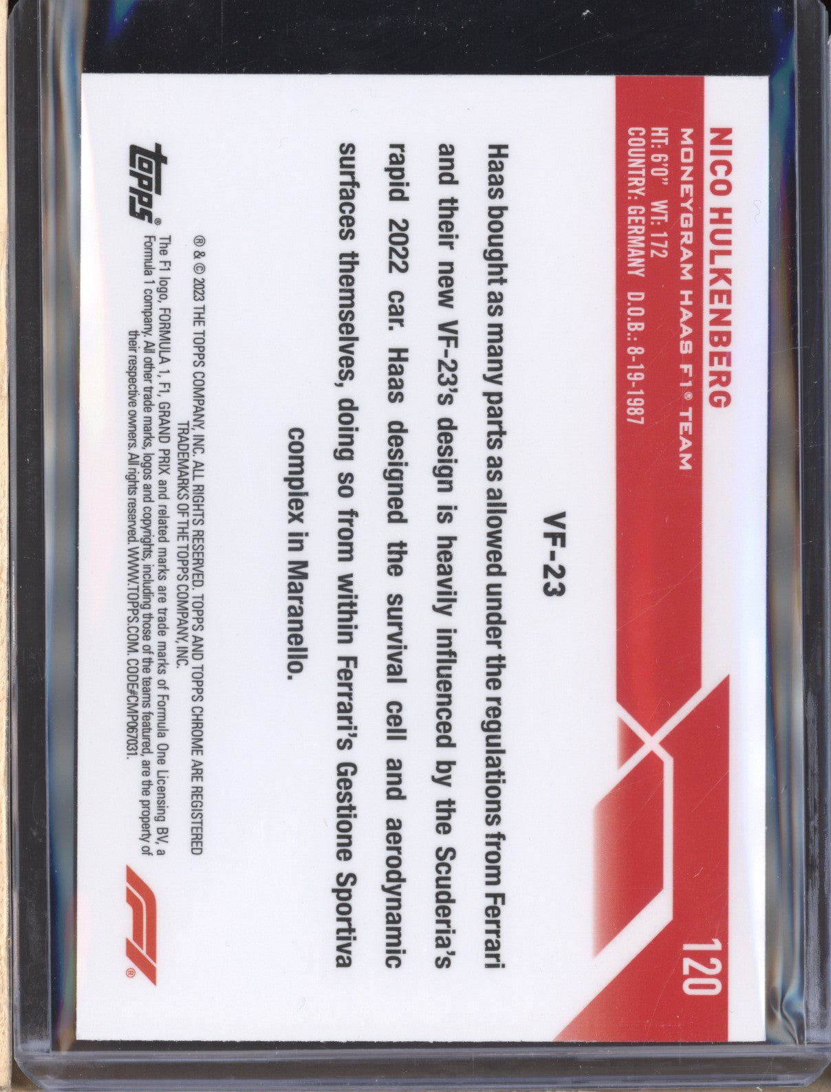 Nico Hulkenberg 2023 Topps Chrome Formula 1 120 Fuschia Lava 2/250