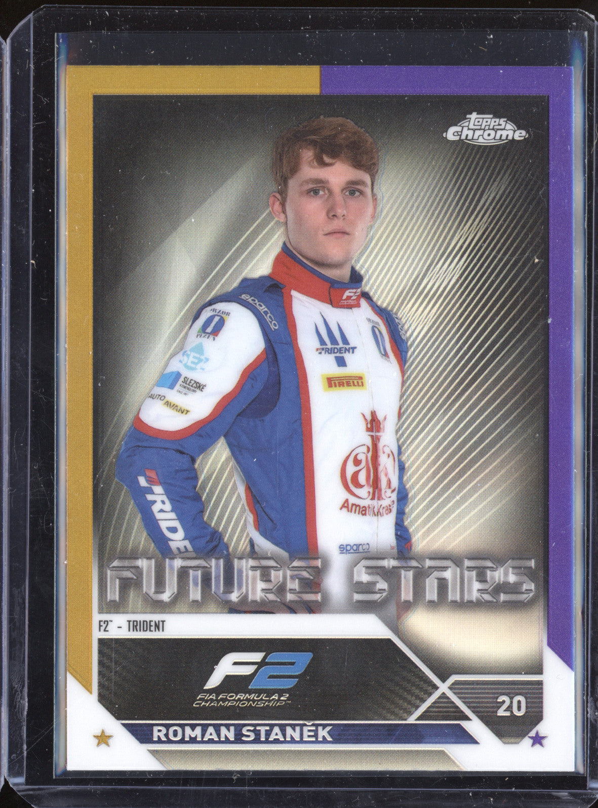 Roman Stanek 2023 Topps Chrome F1 86 Gold/Purple