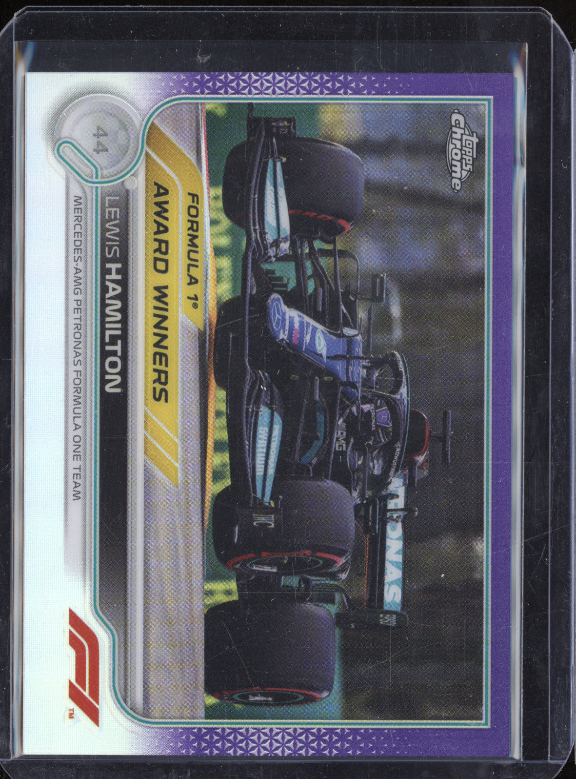Lewis Hamilton 2022 Topps Chrome F1 195 Purple 55/399