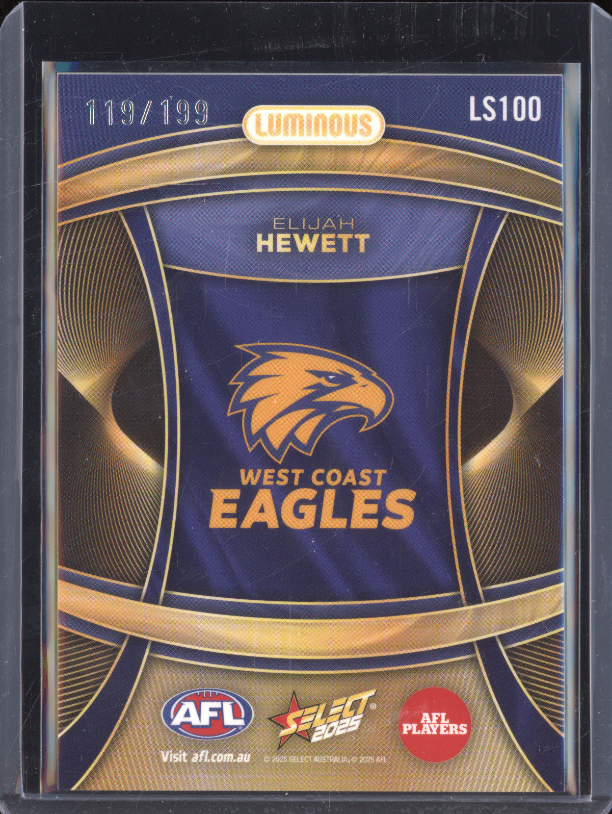 Elijah Hewett 2025 Select Footy Stars LS100 Luminous Superstar 119/199