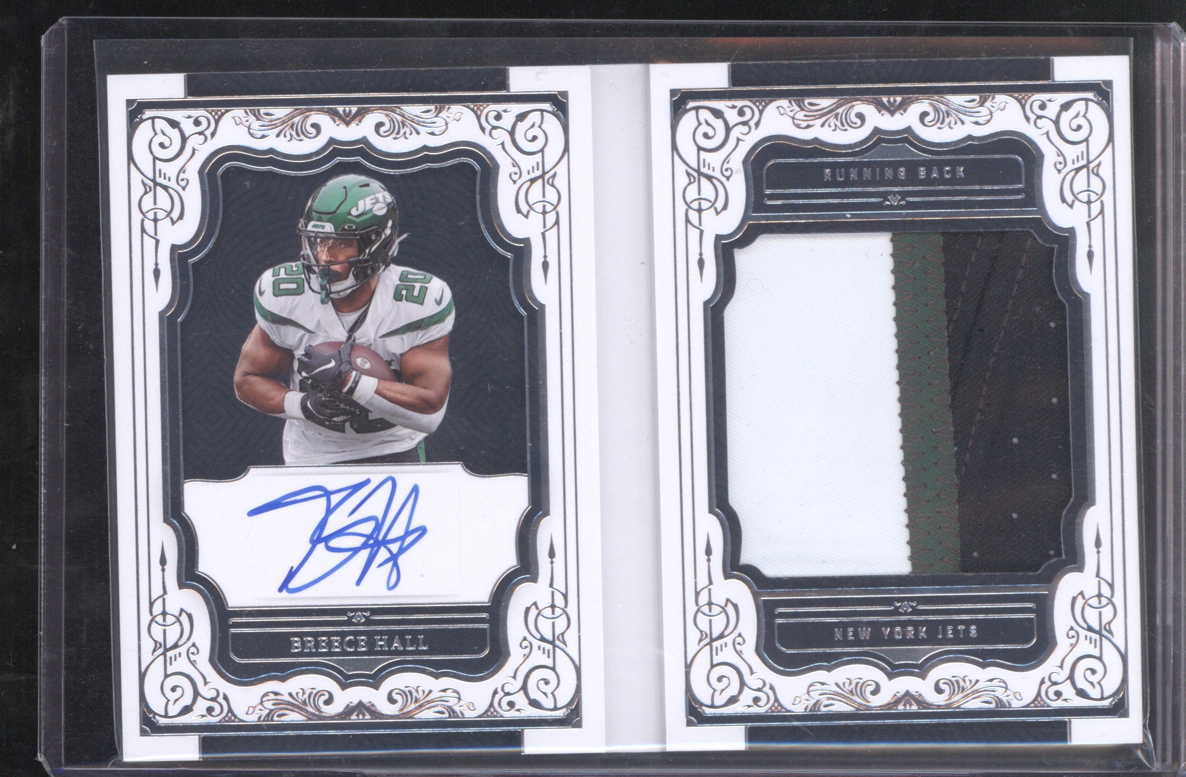 Breece Hall 2022 Panini National Treasures Rookie Patch Autograph #RFE-BH RC /99