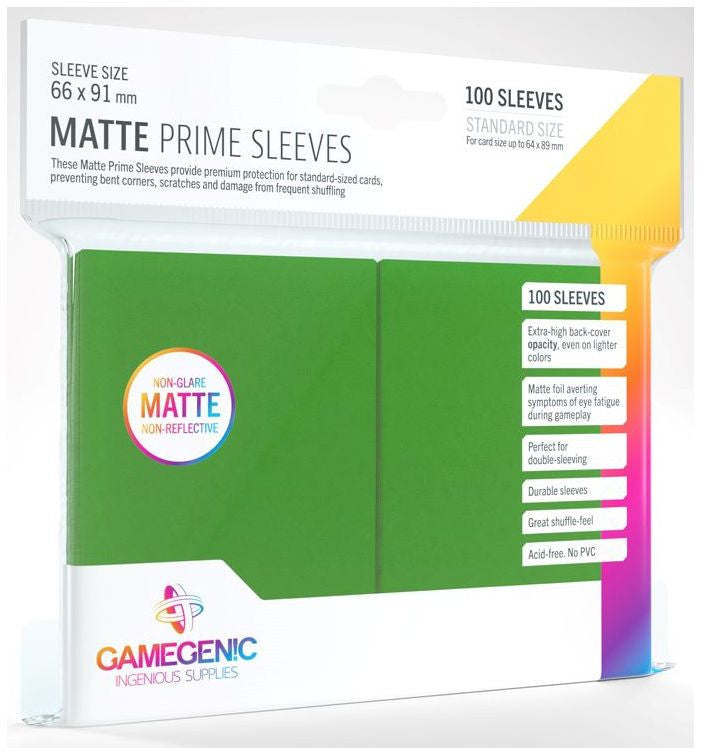 Gamegenic Matte Prime Card Sleeves Green (66mm x 91mm) (100 Sleeves Per Pack)