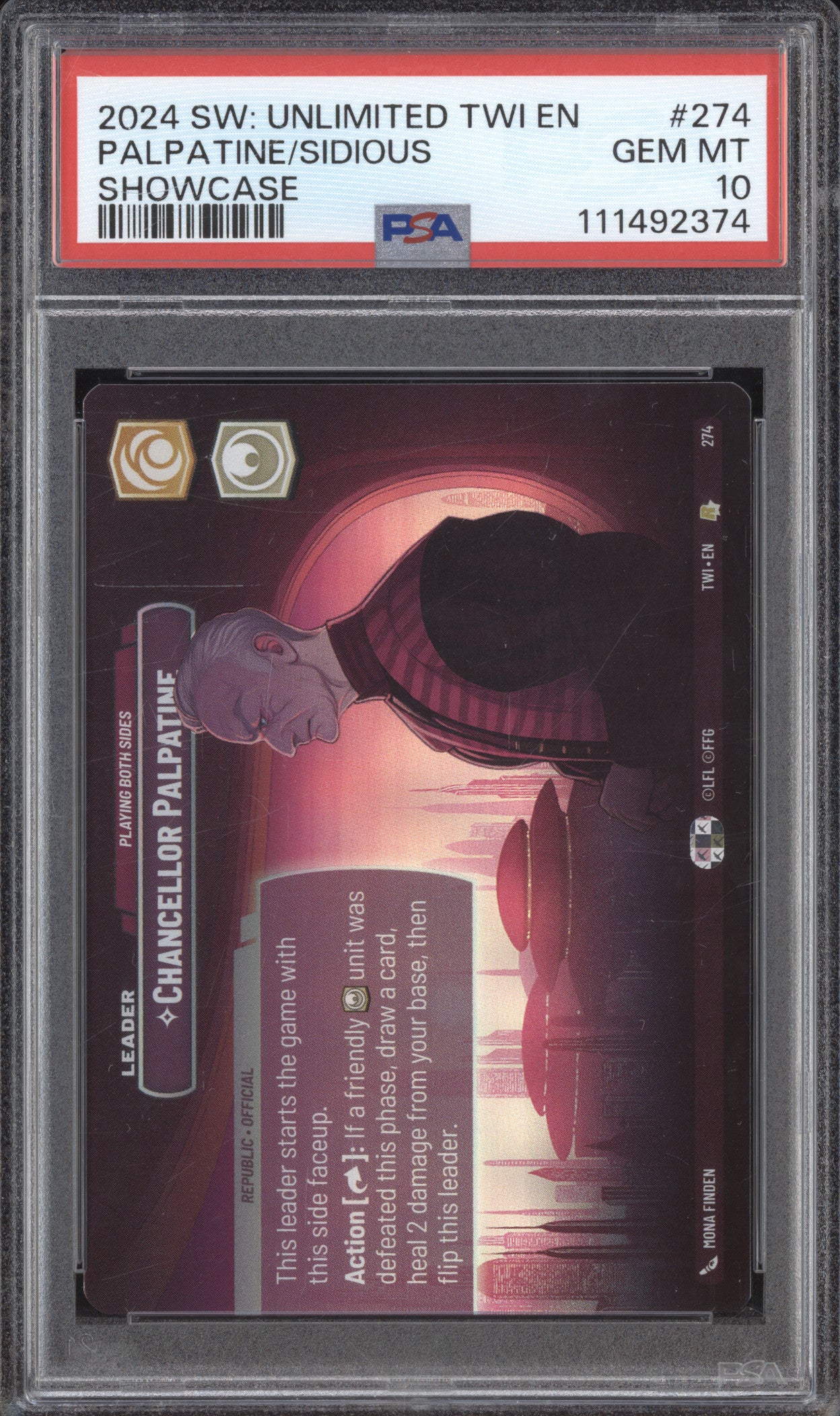 Palpatine/Sidious 2024 Star Wars Twilight of the Republic 274 Showcase PSA 10