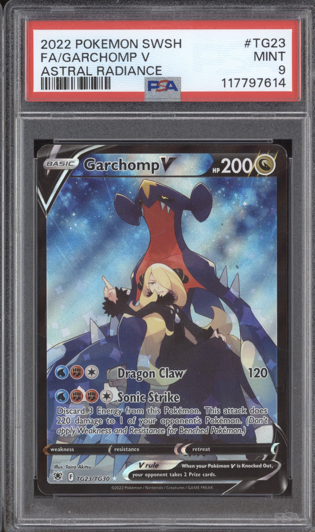 Garchomp V 2022 Pokemon Astral Radiance TG23/TG30 Full Art PSA 9