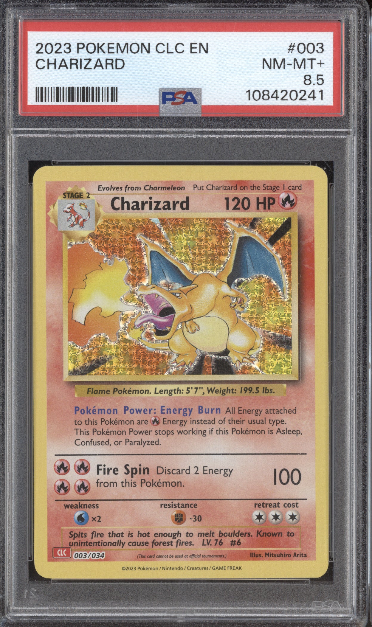 2023 Pokemon Classic Collection 003 Charizard Holo PSA 8.5