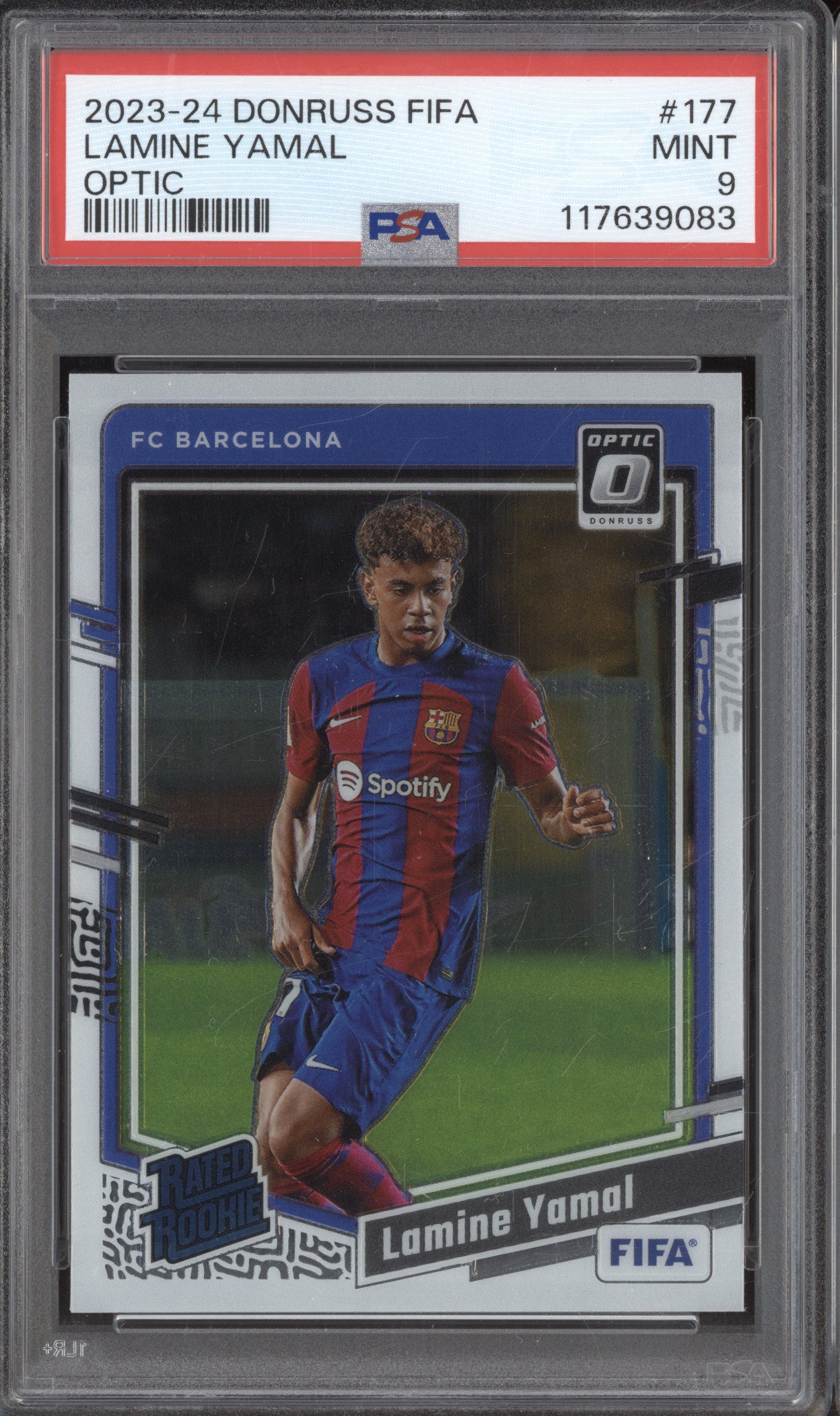 Lamine Yamal Panini Donruss FIFA 177 Optic RC PSA 9