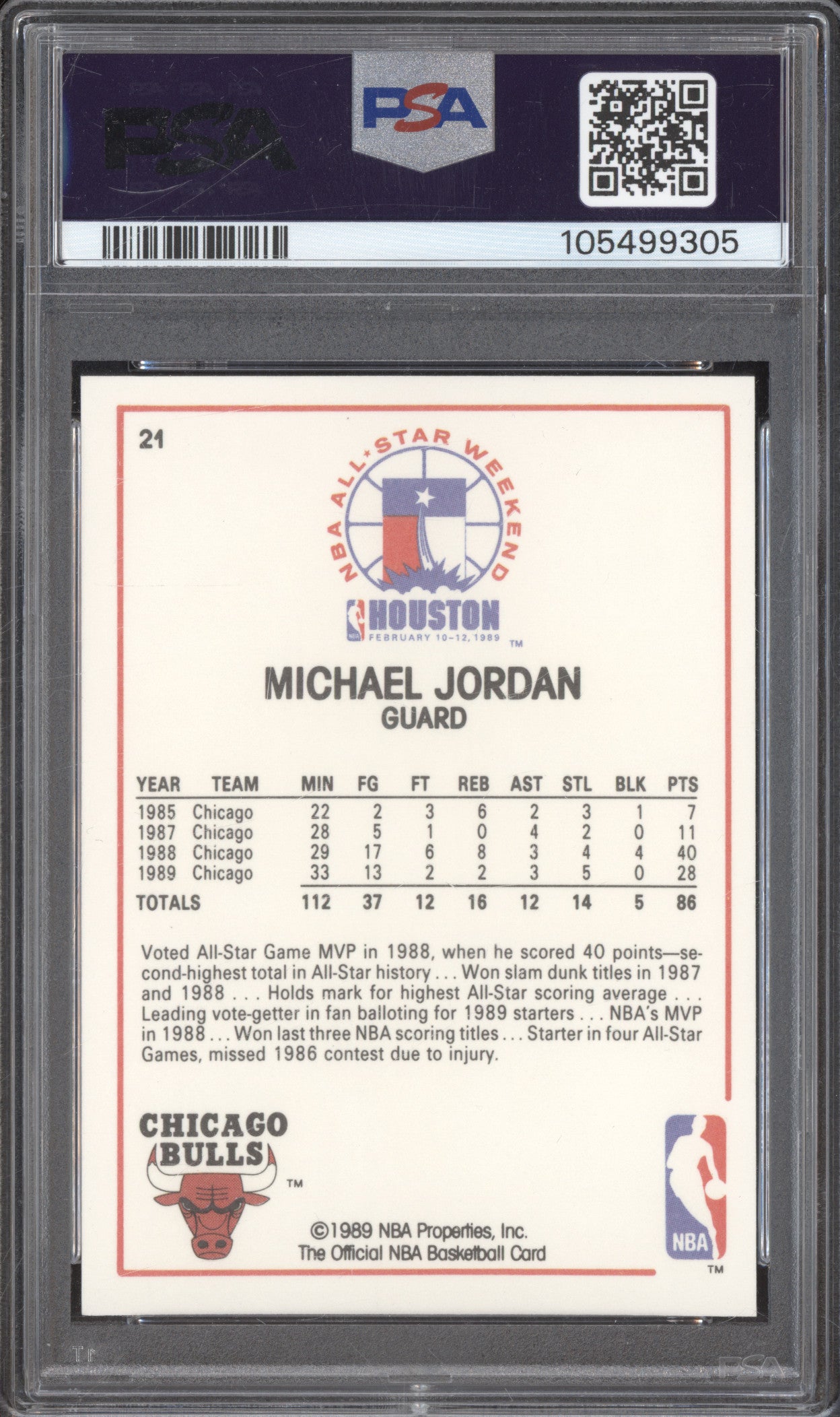 1989 Hoops 1989 Hoops 21 Michael Jordan PSA 10
