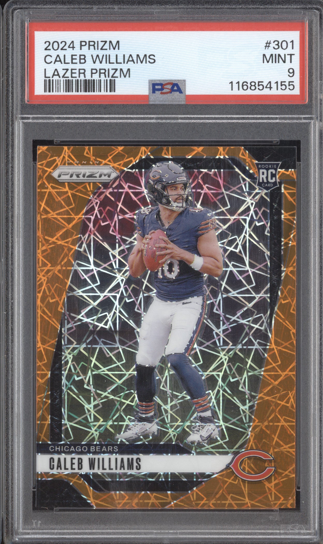 Caleb Williams 2024 Panini Prizm 301 Lazer RC PSA 9