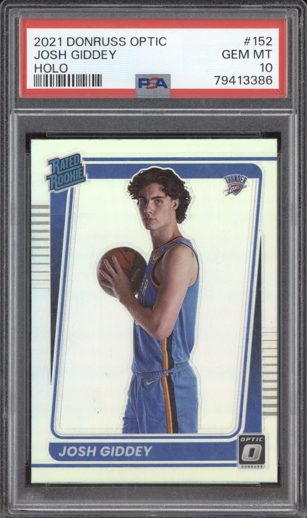 2021 Donruss Optic 152 Josh Giddey Holo RC PSA 10