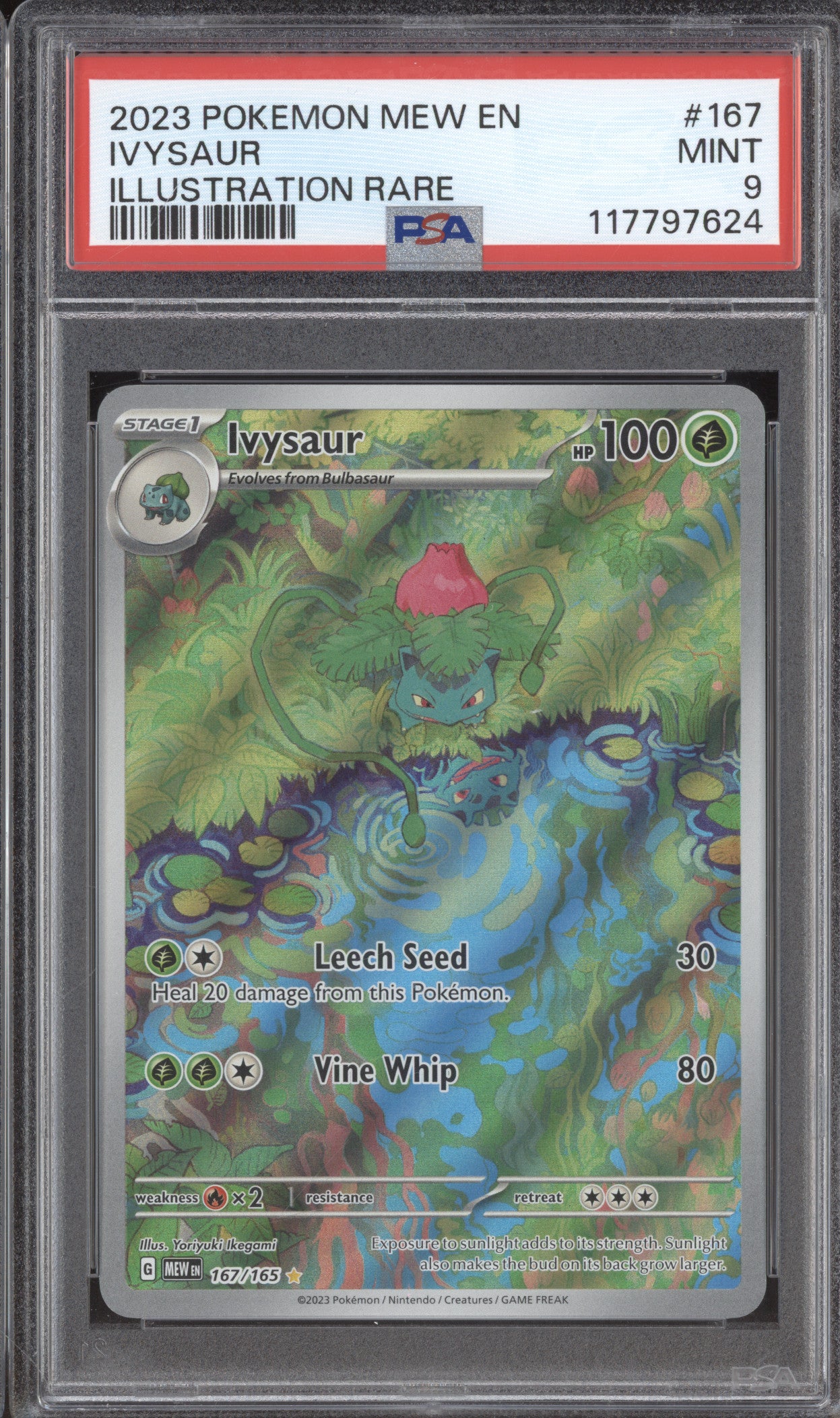 Ivysaur 2023 Pokemon 151 167/165 Illustration Rare PSA 9