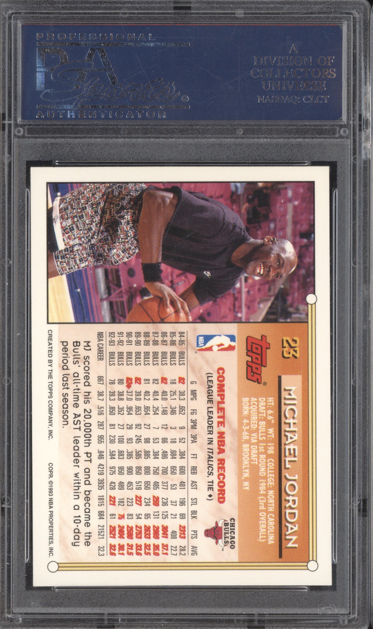 Michael Jordan 1993 Topps Gold 23 PSA 9