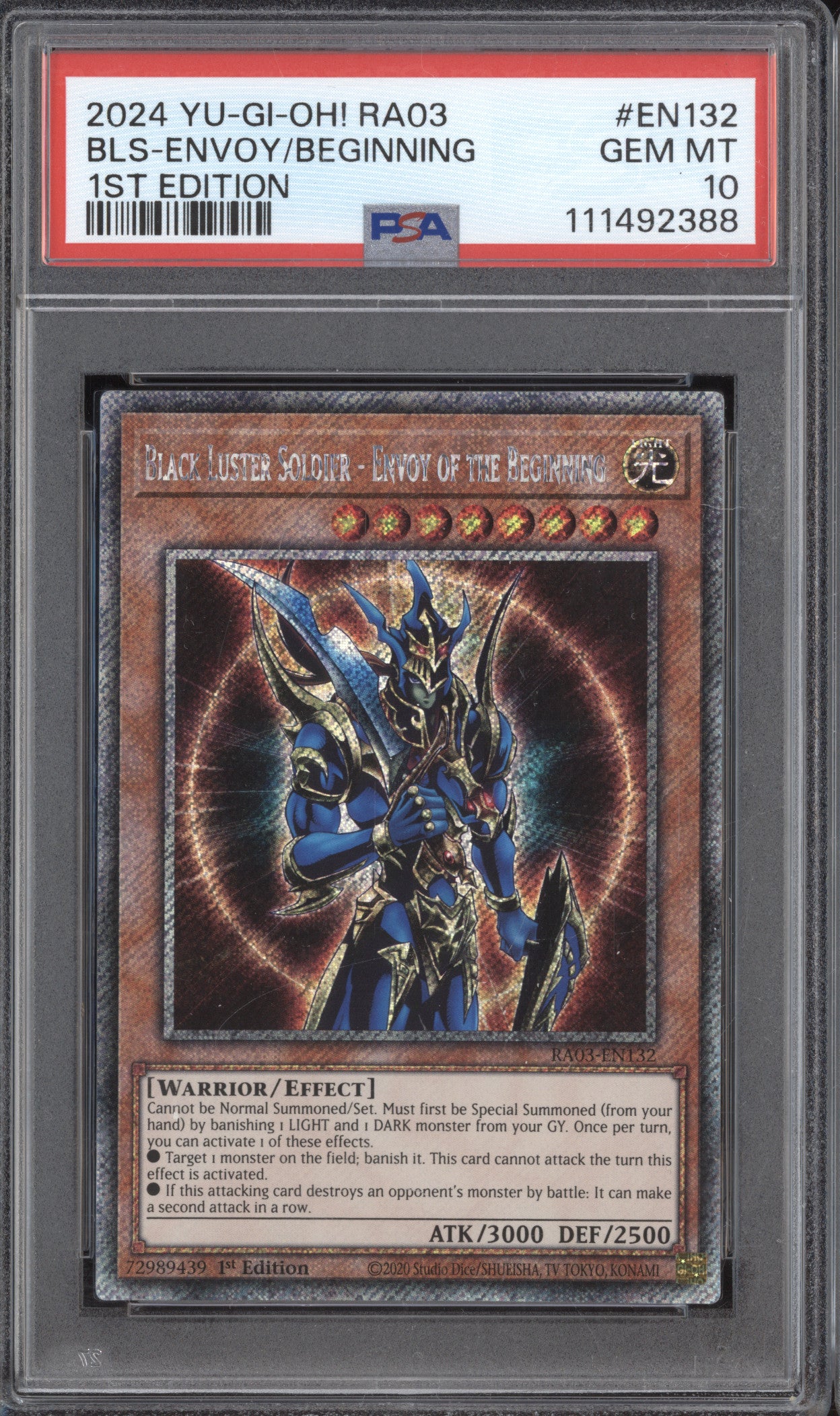 Black Luster Soldier Envoy/Beginning 0 YuGiOh Bonanza RA03-EN132 1st Ed PSA 10