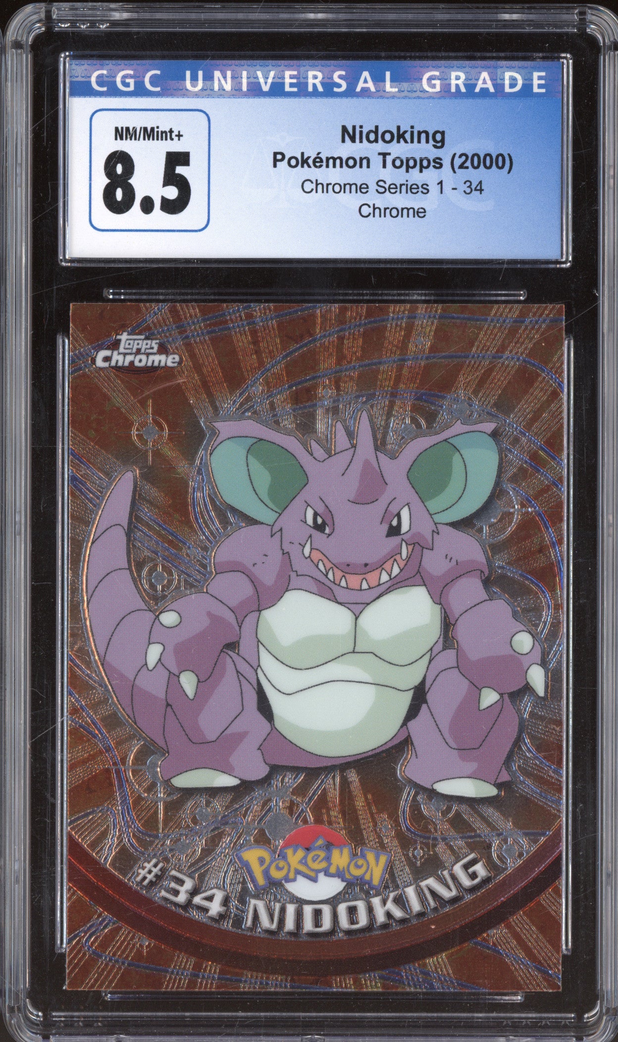 2000 Topps Chrome Series 1 34 Nidoking Chrome CGC 8.5