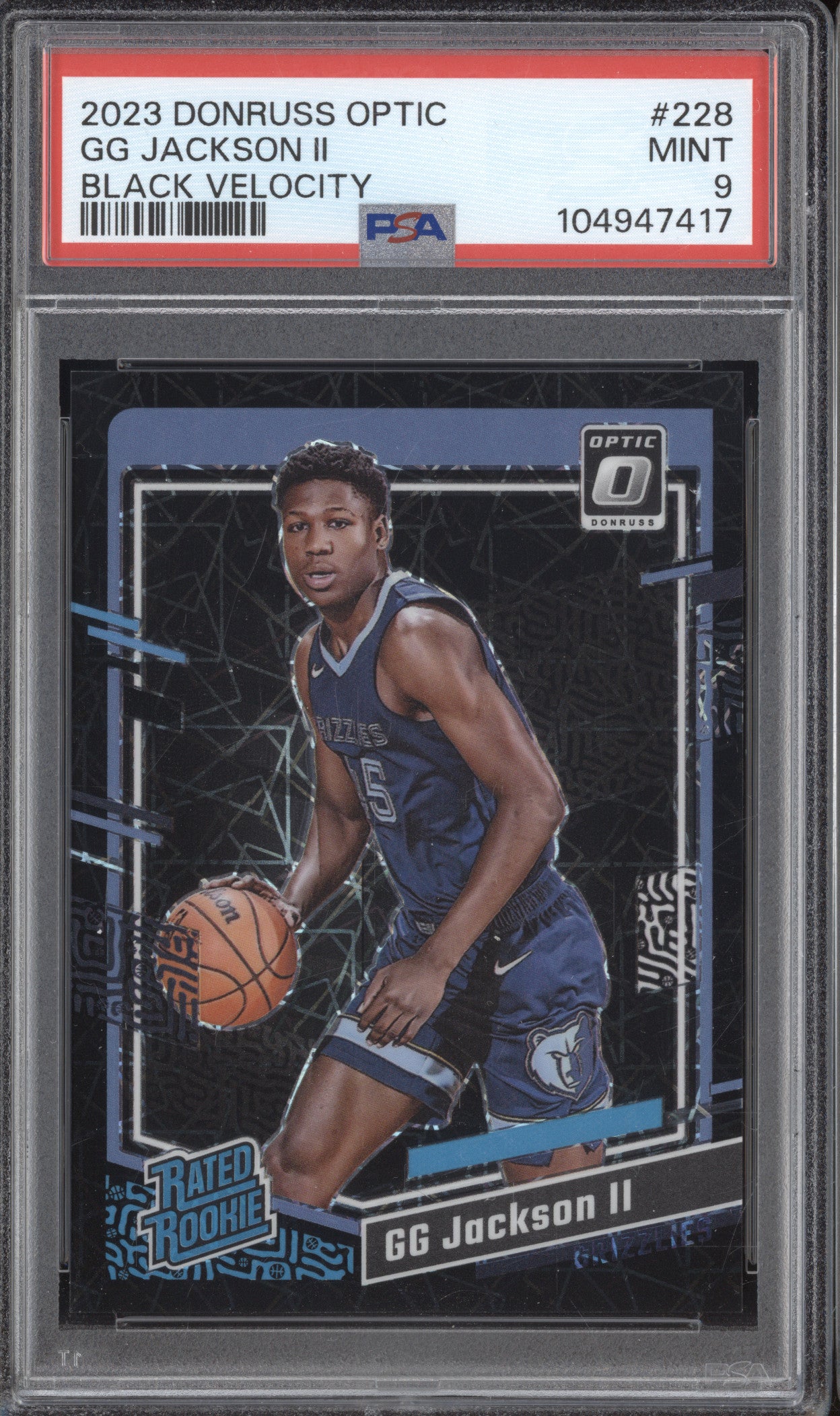 GG Jackson II 2023-24 Panini Donruss Optic 228 Black Velocity RC 16/39 PSA 9