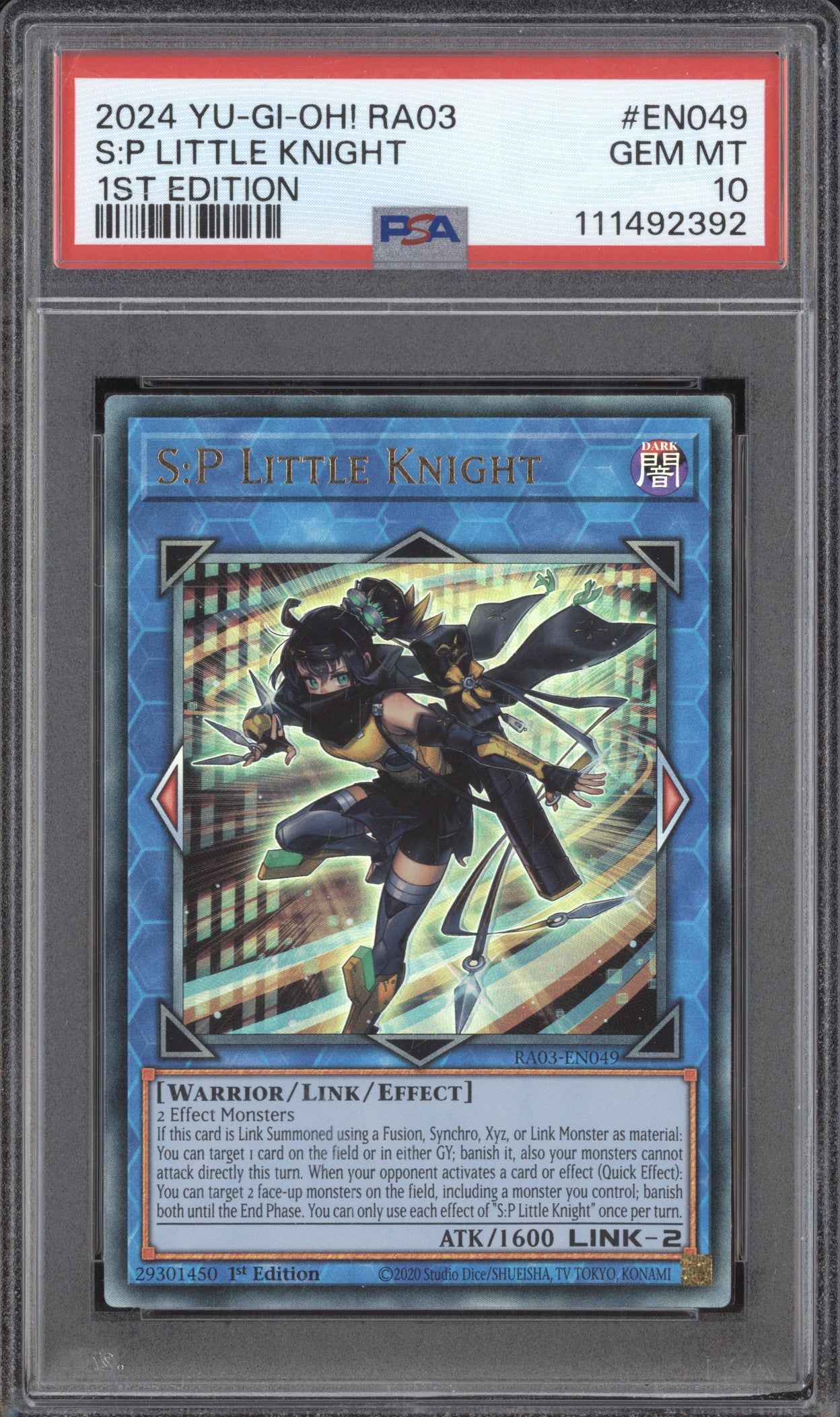 S:P Little Knight YuGiOh Quarter Century RA03-EN049 1st Ed Ultimate Rare PSA 10