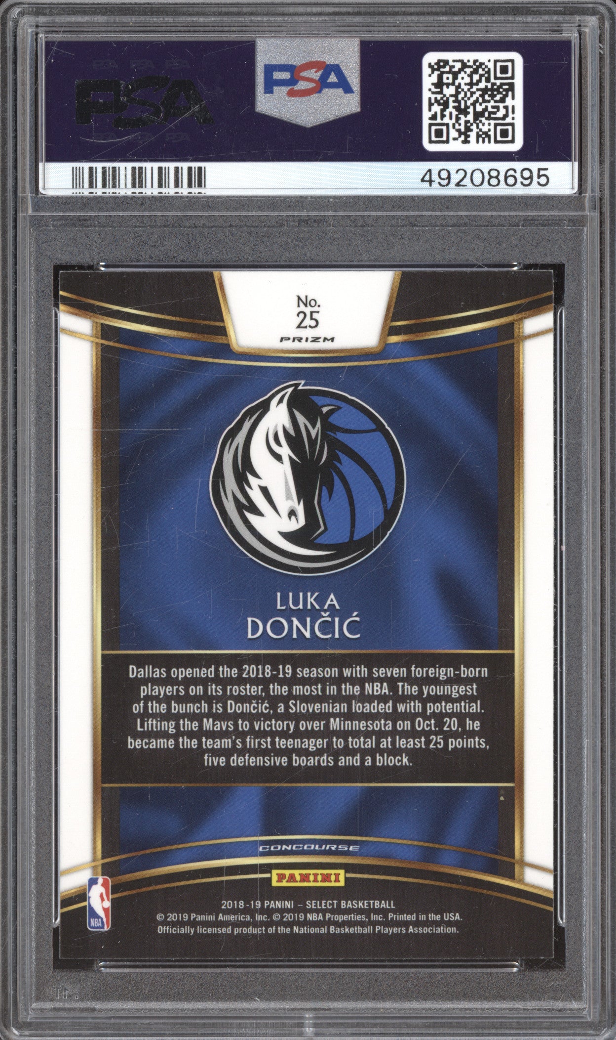 2018 Luka Doncic Prizm Scope Rookie 25 PSA 9