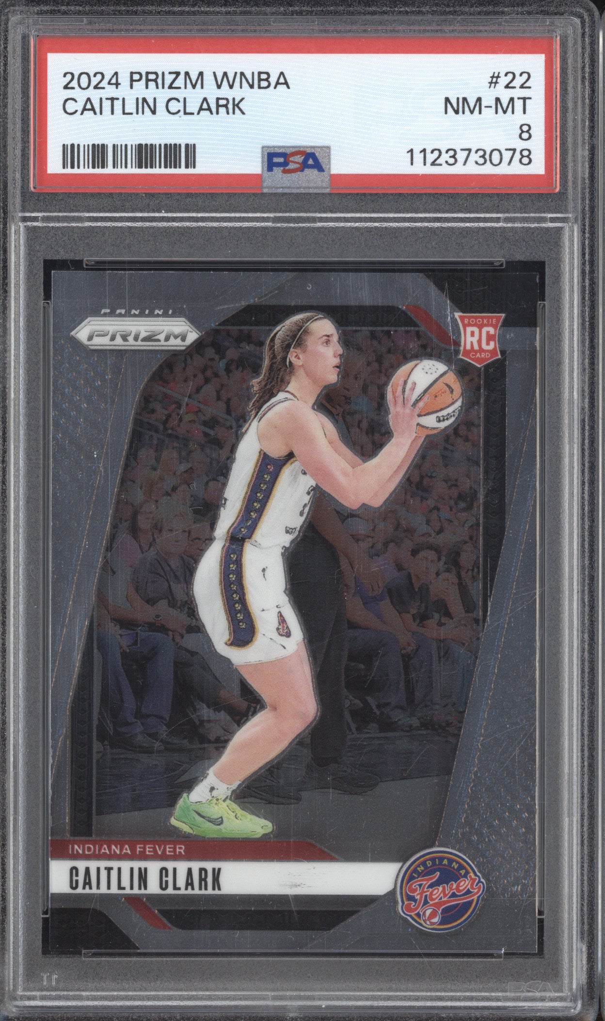Caitlin Clark 2024 Panini Prizm 22 RC PSA 8