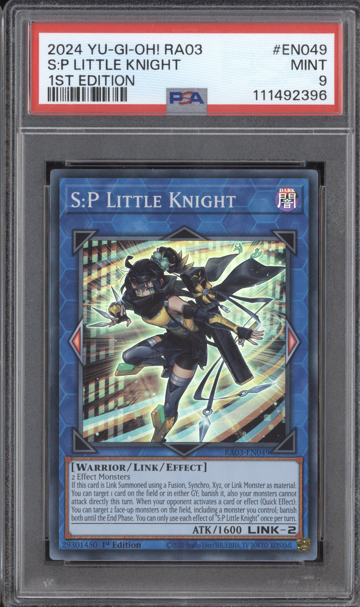 S:P Little Knight YuGiOh Quarter Century RA03-EN049 1st Ed Super Rare PSA 9