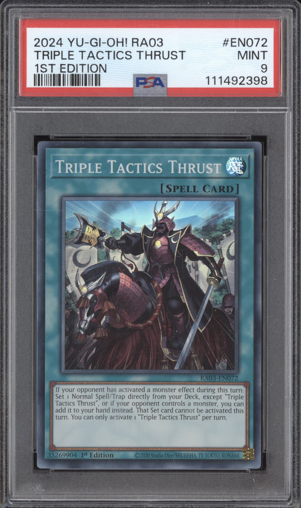 Triple Tactics Thrust 0 YuGiOh Quarter Century Bonanza RA03-EN072 1st Ed PSA 9