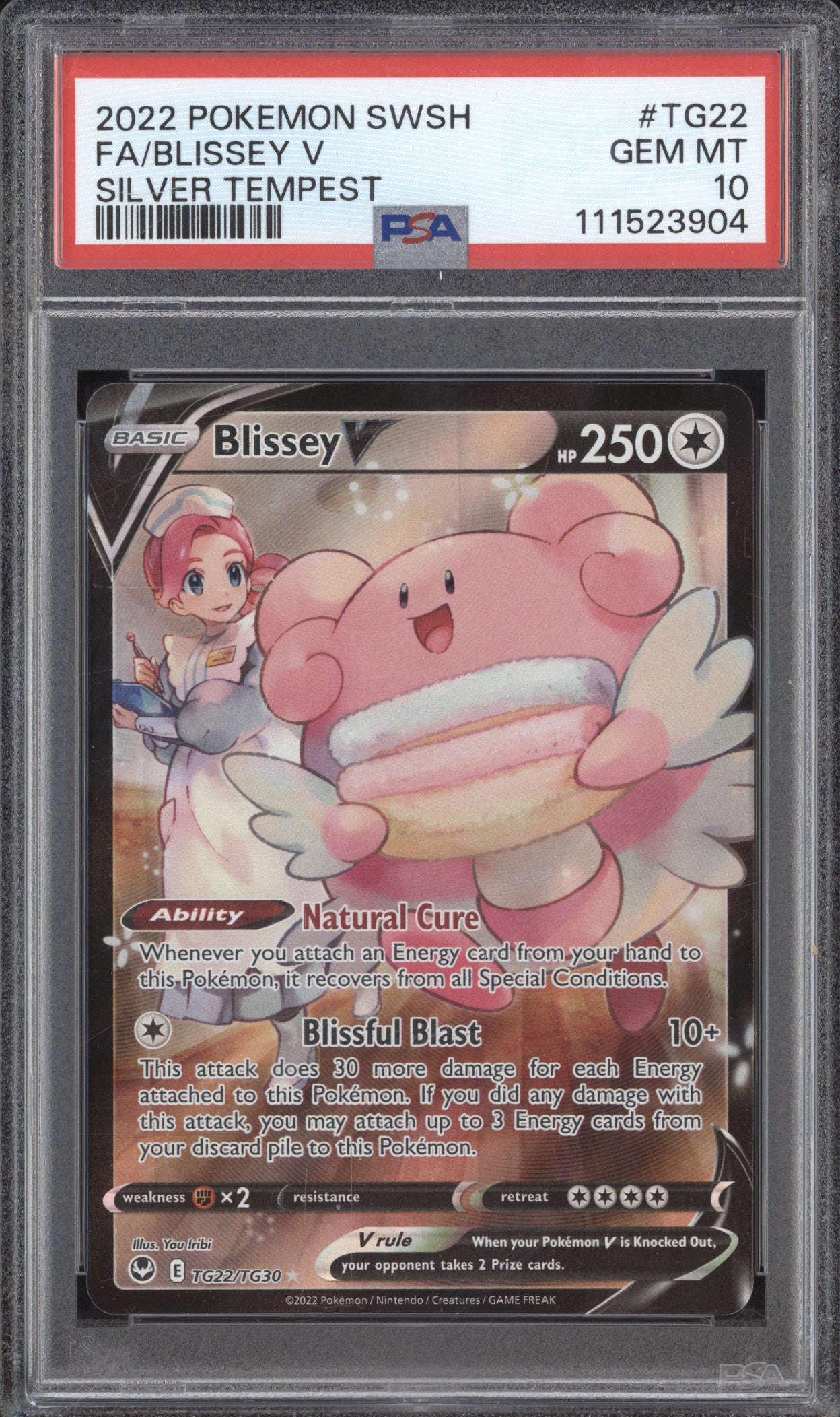 Blissey V 2022 Pokemon Silver Tempest TG22/TG30 Full Art PSA 10