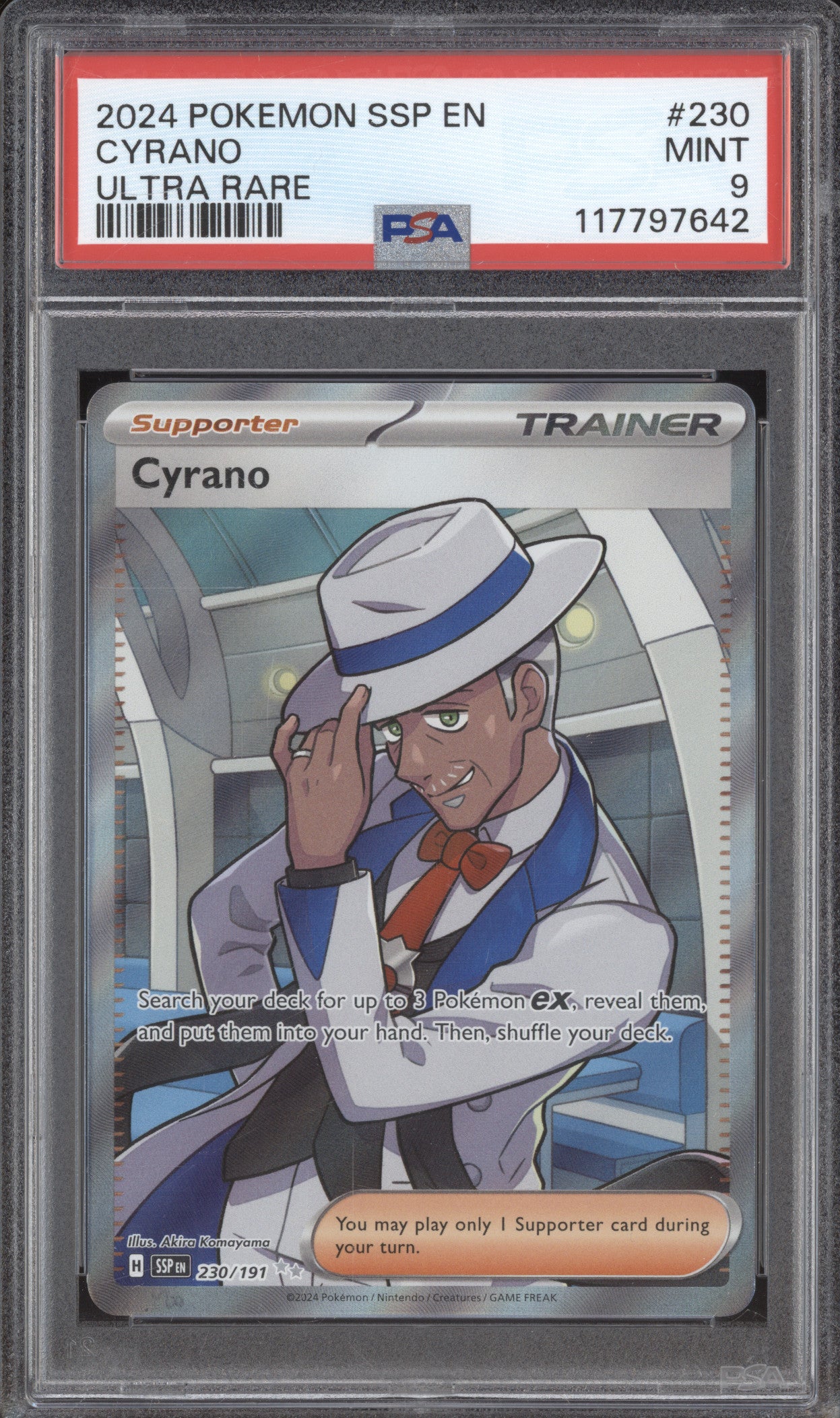 Cyrano 2024 Pokemon Surging Sparks 230/191 Ultra Rare PSA 9