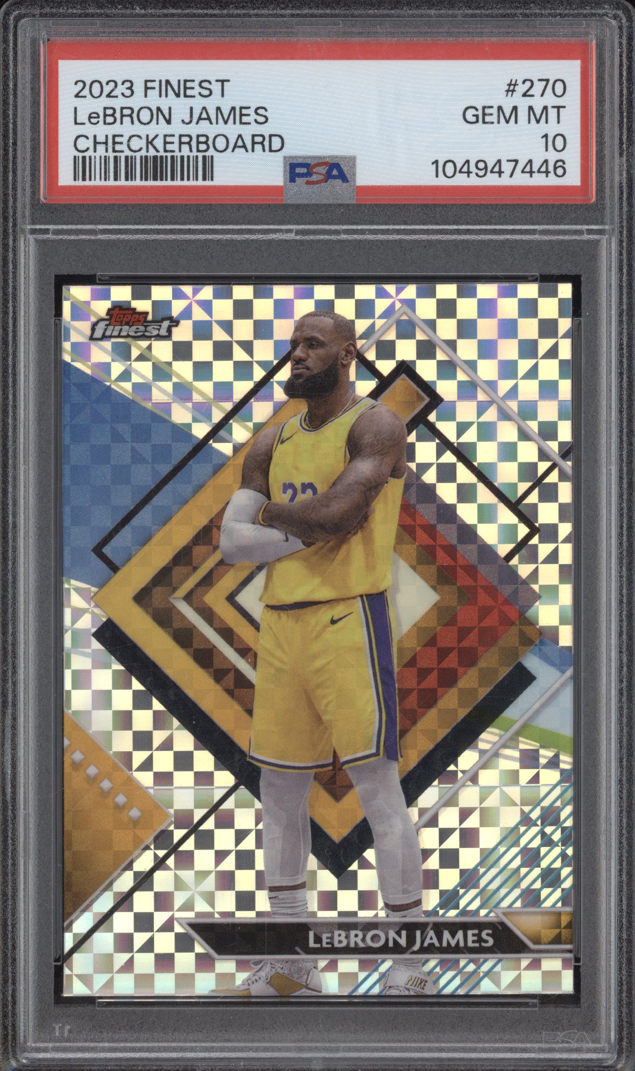 LeBron James 2023-24 Topps Finest 270 Checkerboard PSA 10