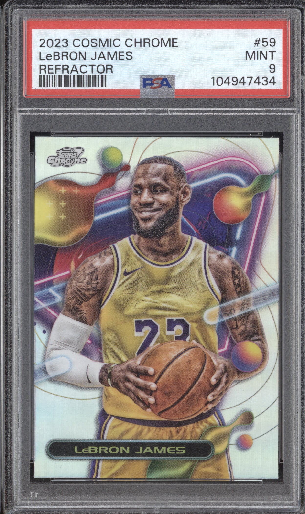 LeBron James 2023-24 Topps Cosmic Chrome 59 Refractor PSA 9