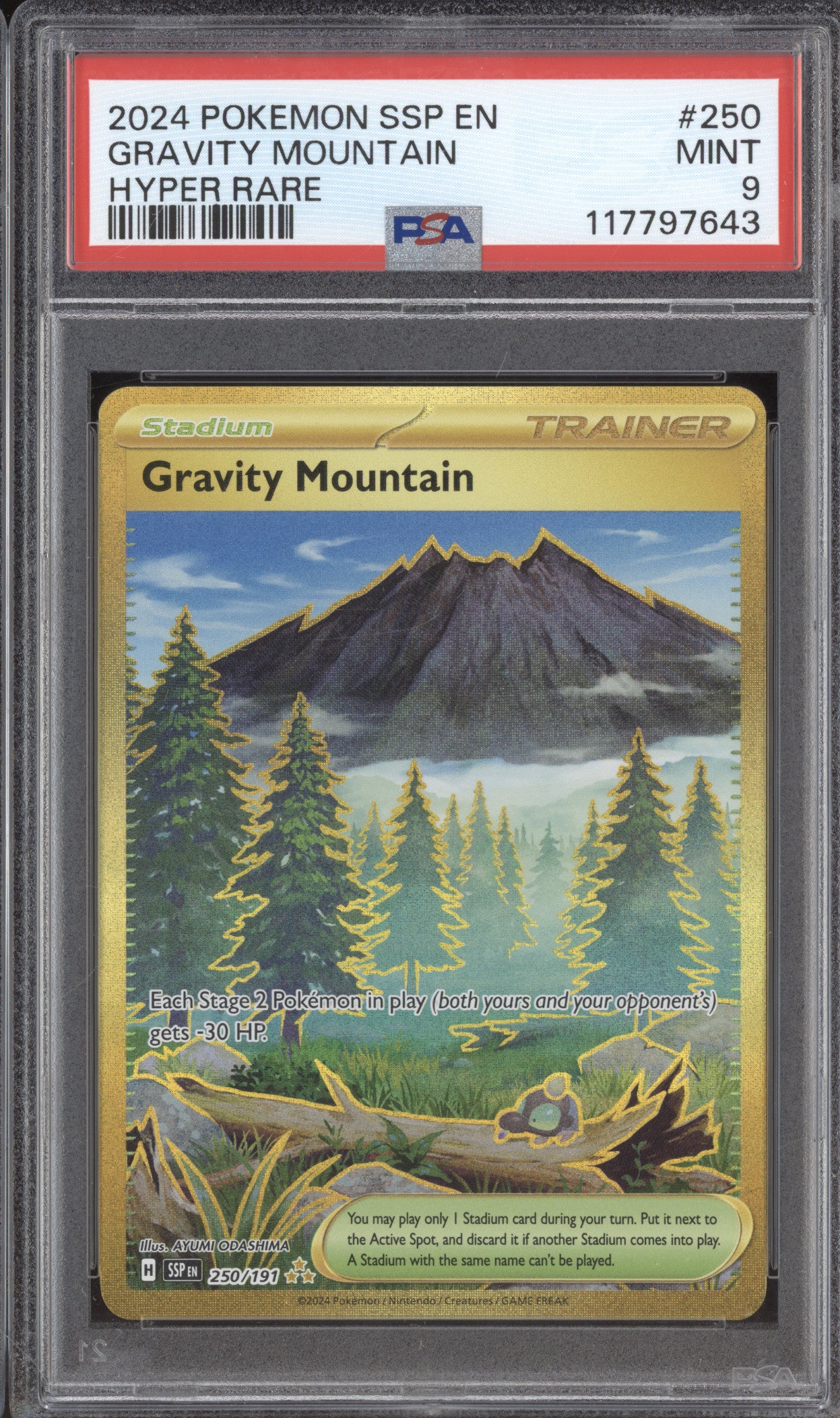 Gravity Mountain 2024 Pokemon Surging Sparks 250/191 Hyper Rare PSA 9